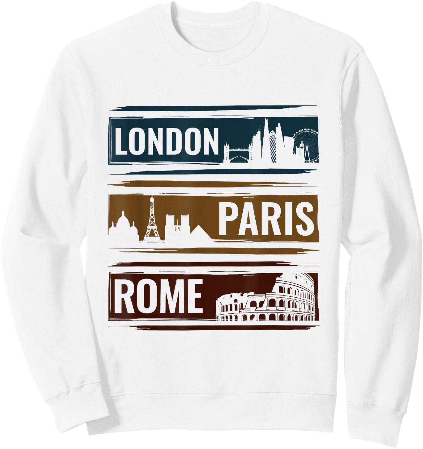 London Paris Rome - Travel World Traveler Sweatshirt - Sweatshirt | White