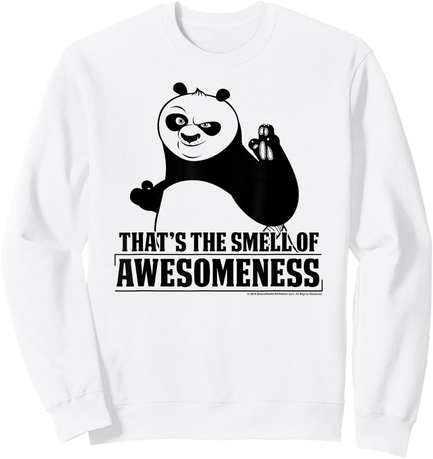 Kung Fu Panda Smell The Awesomeness Po Portrait Sweatshirt - Sweatshirt | White