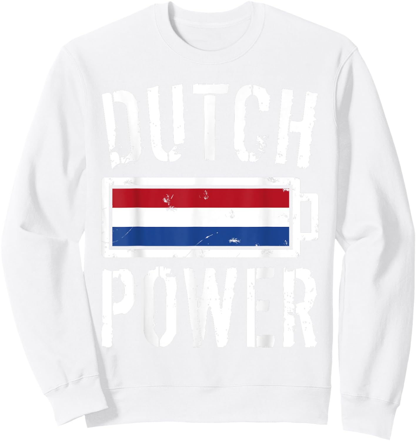 Netherlands Flag | Dutch Power Battery Proud Sweatshirt - Sweatshirt | White