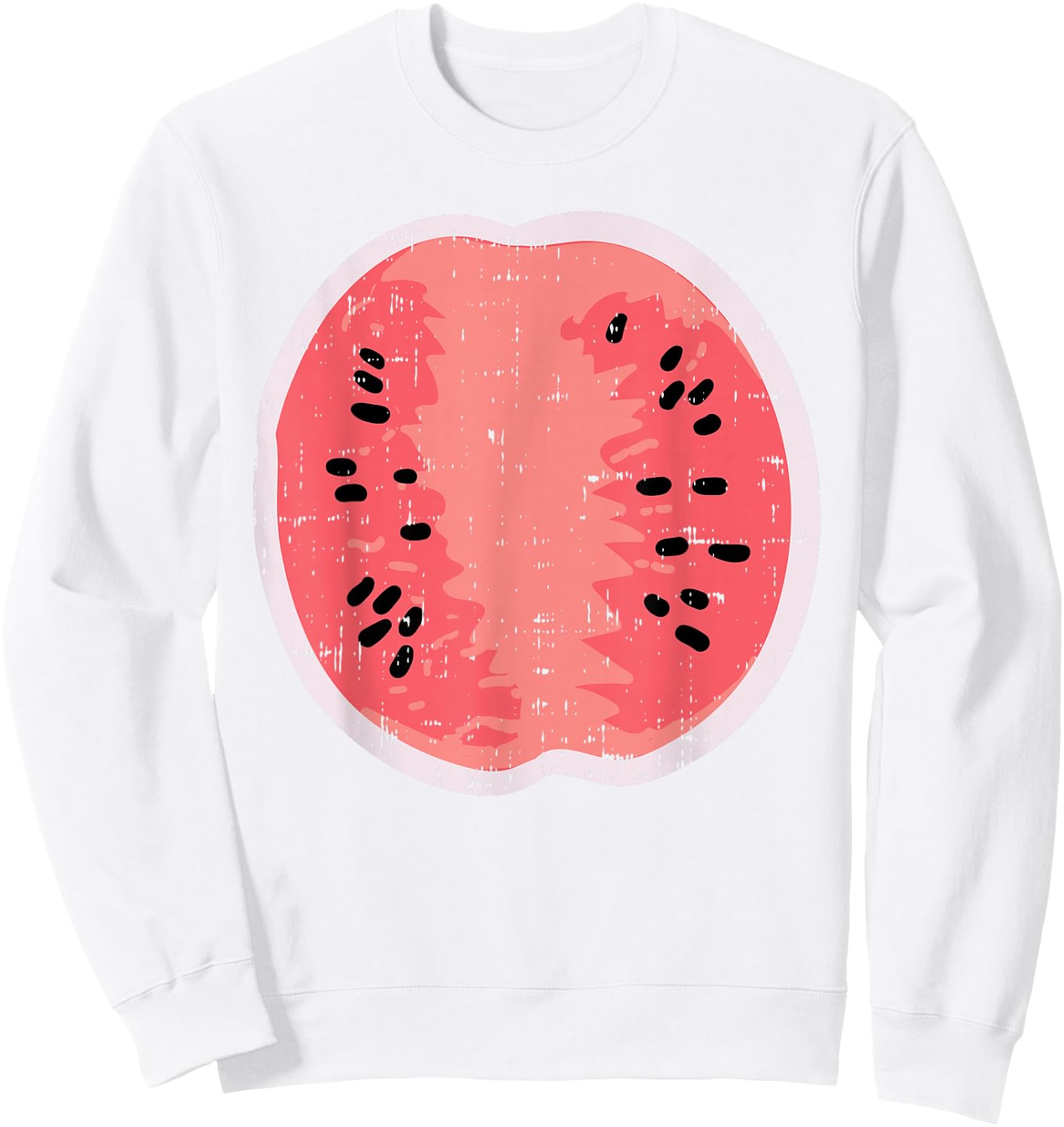 Watermelon Funny Fruit Food Lazy DIY Easy Halloween Costume Sweatshirt - Sweatshirt | White