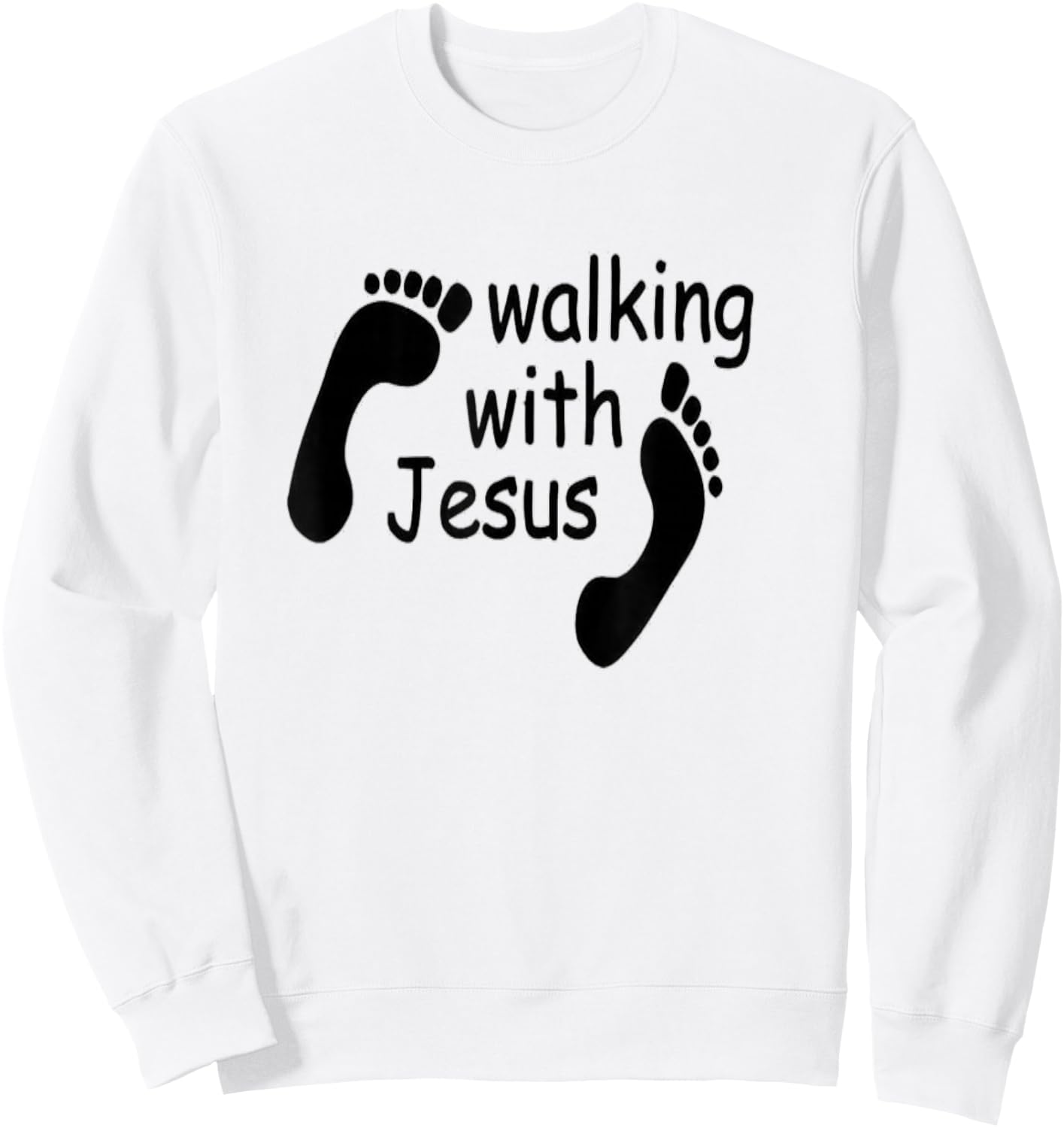 Walking with Jesus, Superhero God Love Sweatshirt - Sweatshirt | White