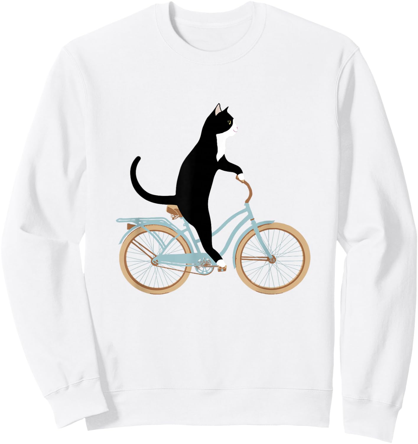 Cat on a bike funny Sweatshirt - Sweatshirt | White