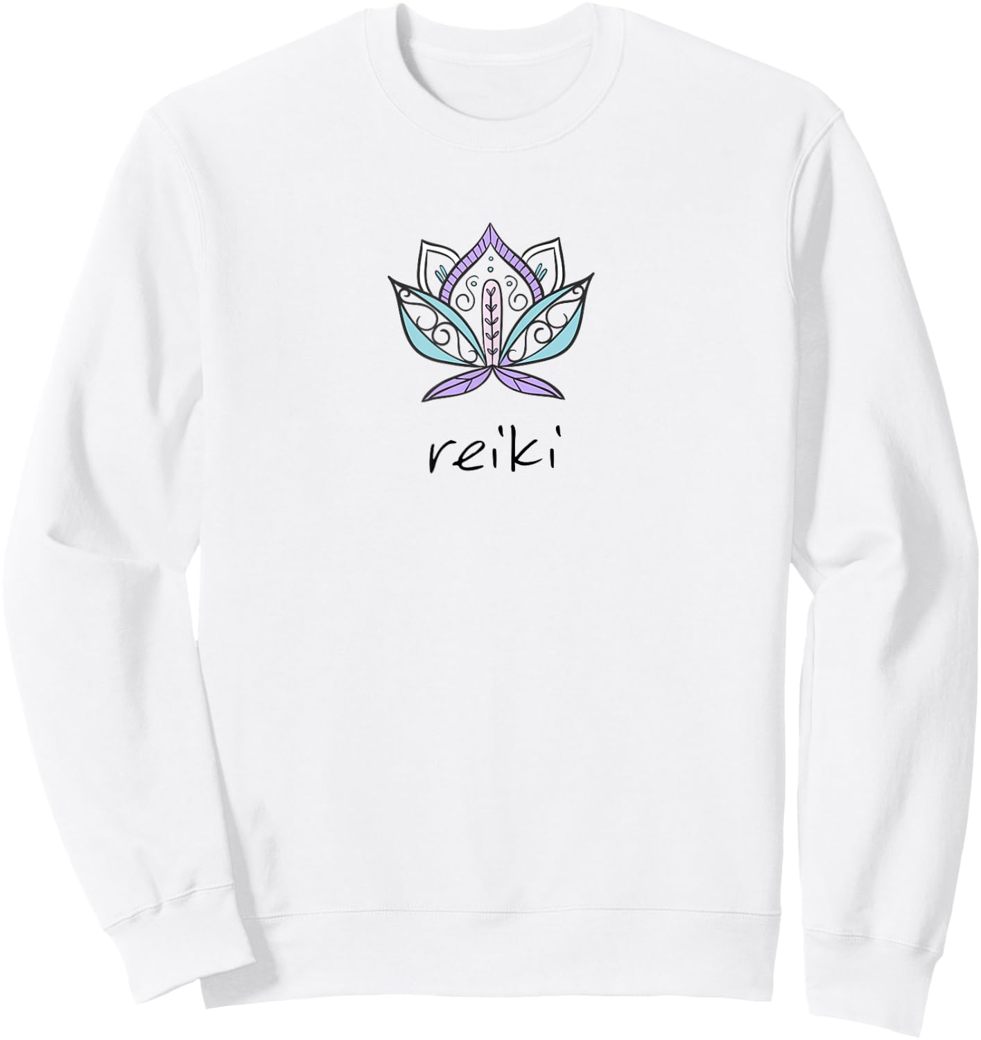 Cute Reiki T Shirt Lotus Healing Energy Spiritual Shirt Sweatshirt - Sweatshirt | White