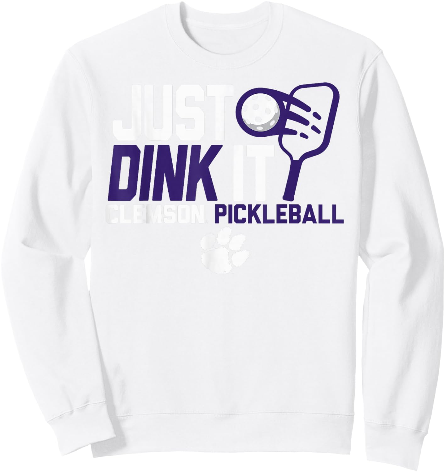 Clemson Tigers Pickleball Dink Orange Officially Licensed Sweatshirt - Sweatshirt | White