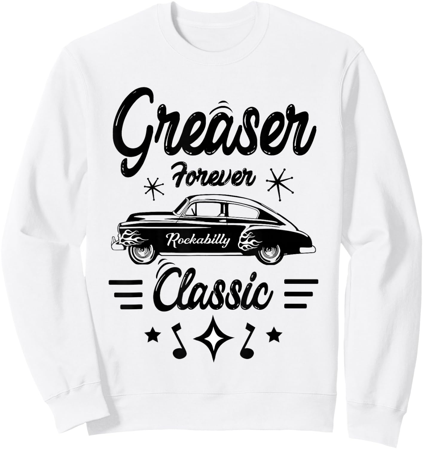 1950s Sock Hop Costume Retro 50s Vintage Rockabilly Greaser Sweatshirt - Sweatshirt | White