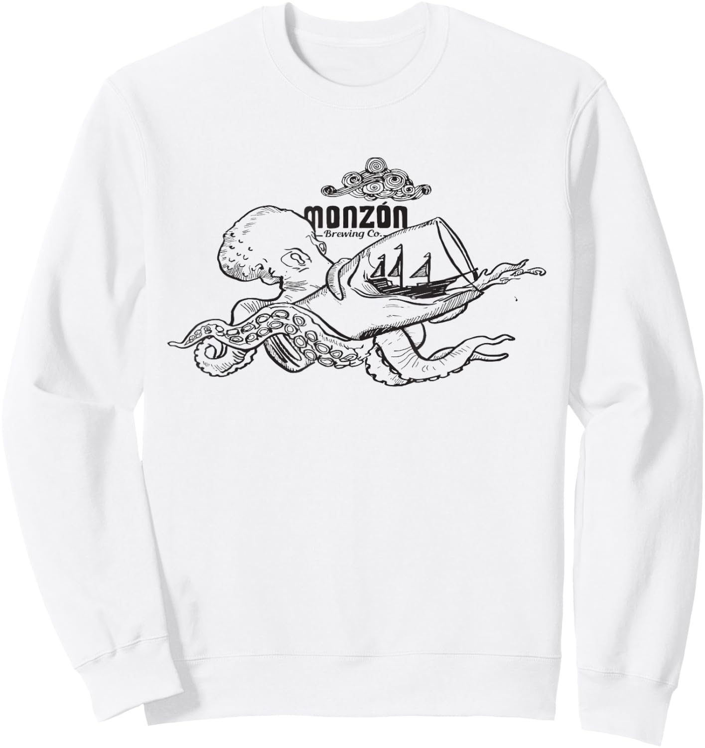 Octopus and Pint: Sweatshirt - Sweatshirt | White