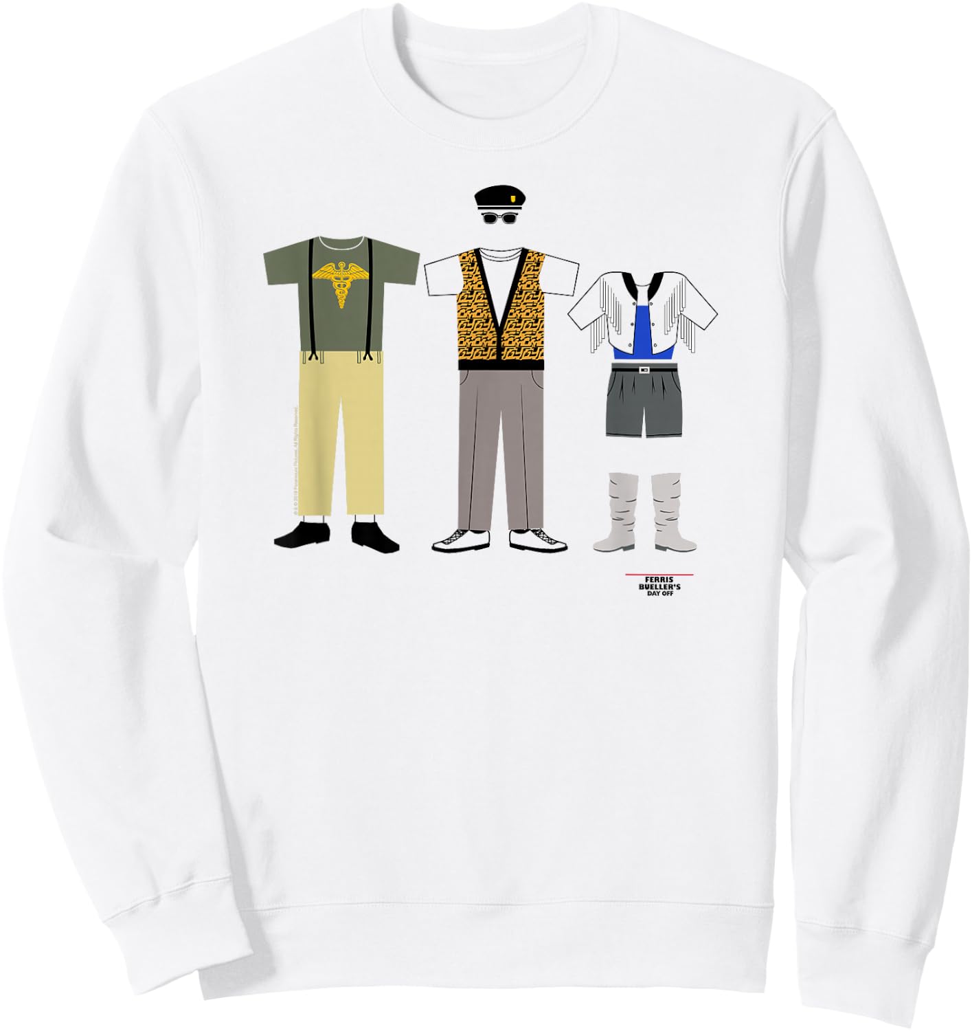 Ferris Bueller's Day Off Character Clothing Movie Sweatshirt - Sweatshirt | White