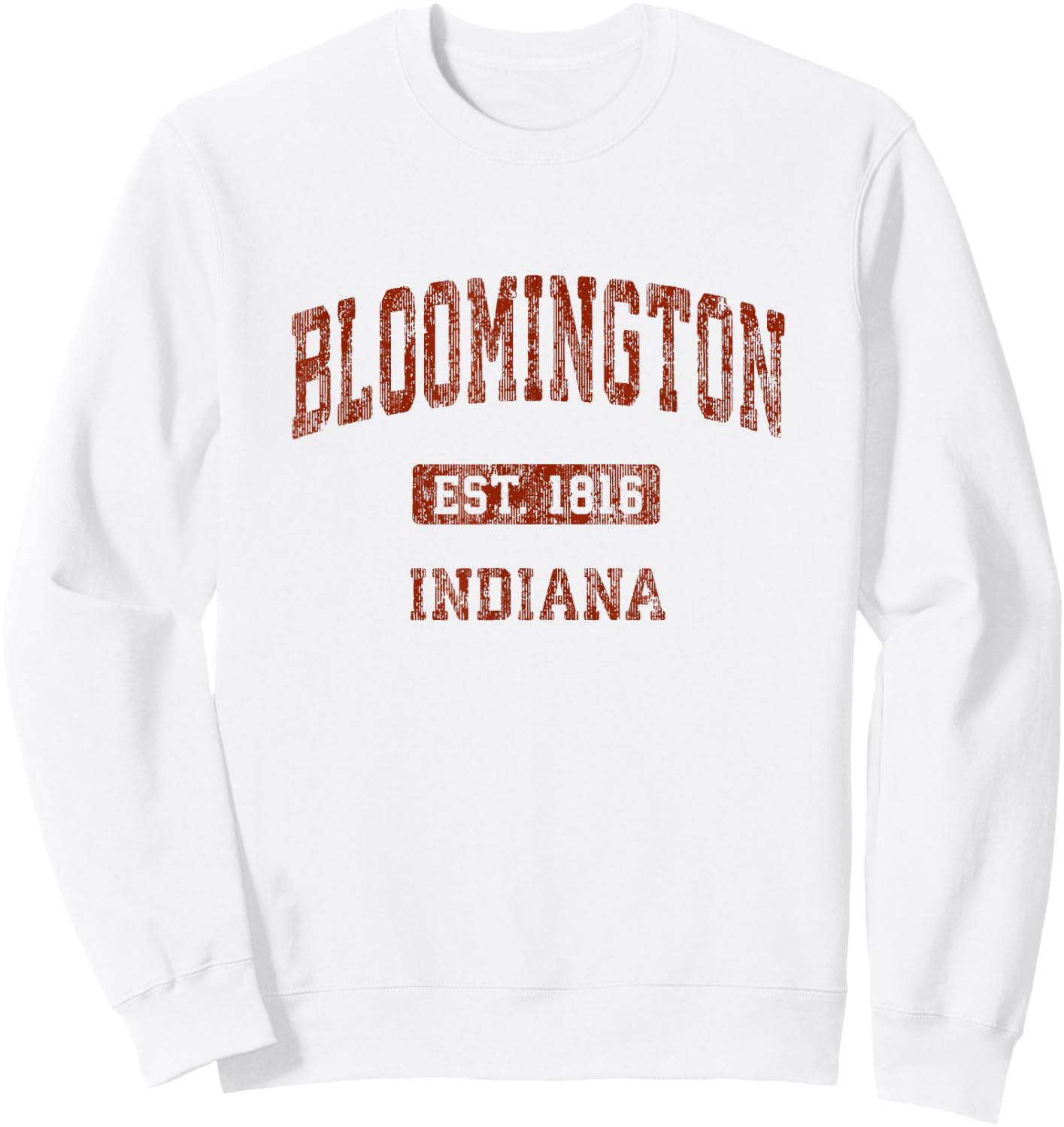 Bloomington Indiana IN Vintage Athletic Sports Design Sweatshirt - Sweatshirt | White