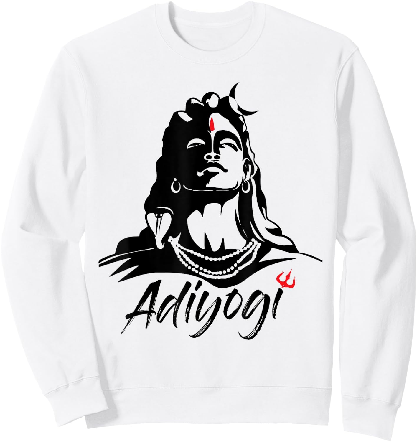 Adiyogi or Adhi Yogi Shiva Mahadev Aum Hindu Maha Shivratri Sweatshirt - Sweatshirt | White