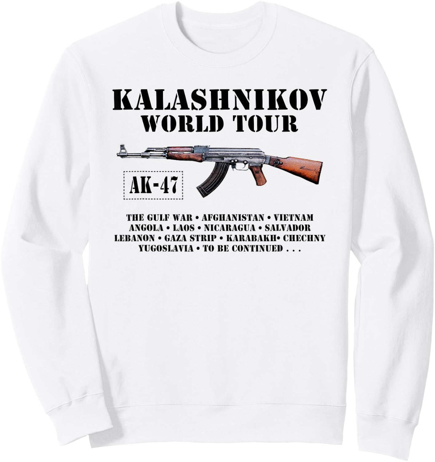 AK-47 Kalashnikov World Tour T Shirt Sweatshirt - Sweatshirt | White