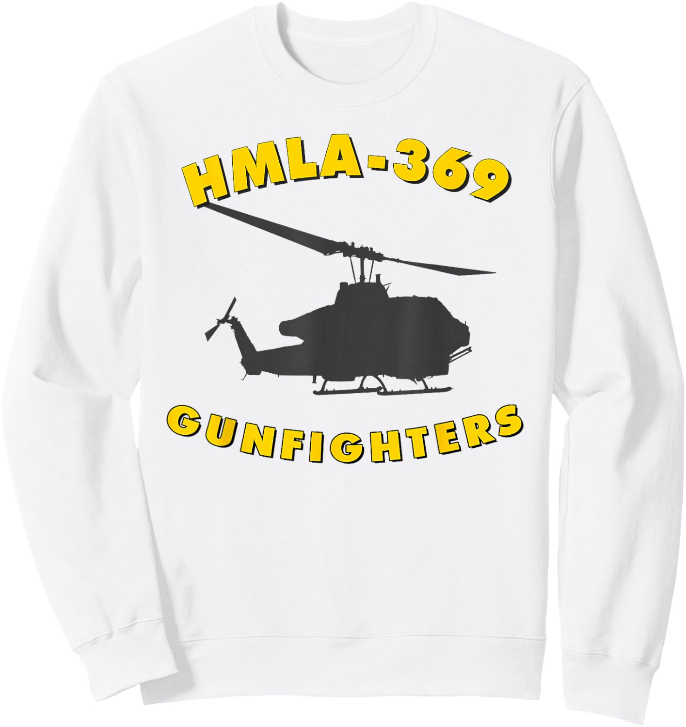 HMLA-369 Gunfighters Helicopter Attack Squadron AH-1W Sweatshirt - Sweatshirt | White
