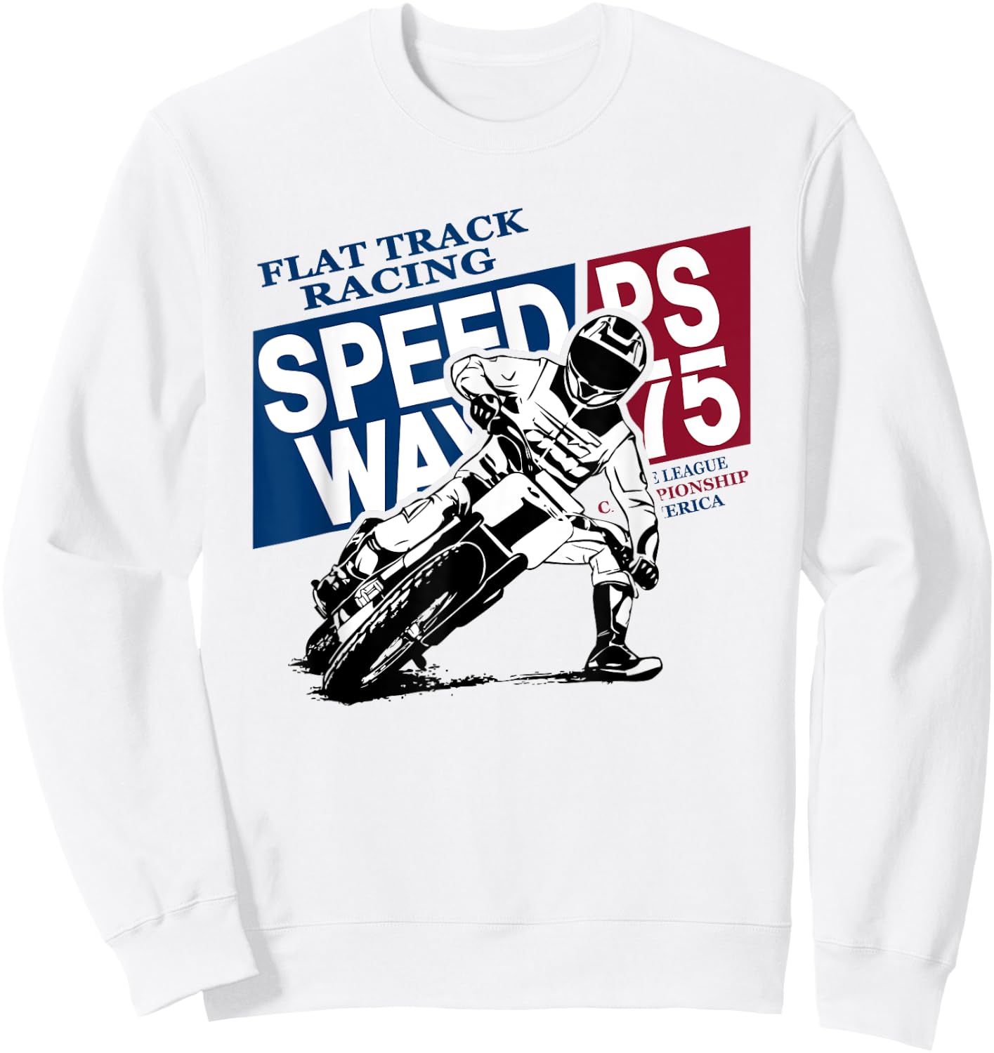 American Flat Track Racer Motorcycle Speedway Sweatshirt - Sweatshirt | White