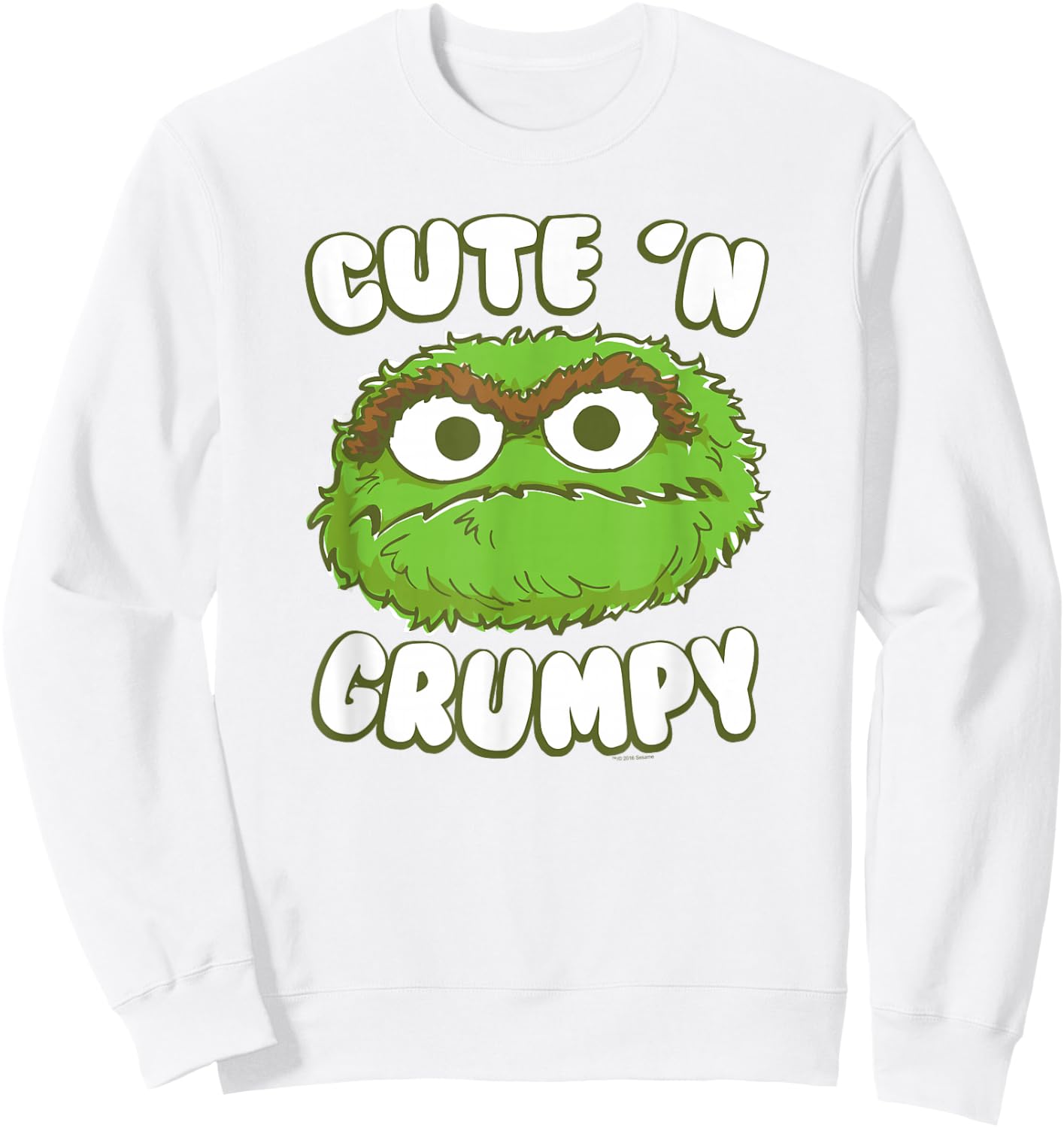 Sesame Street Oscar The Grouch Cute 'n' Grumpy Sweatshirt - Sweatshirt | White
