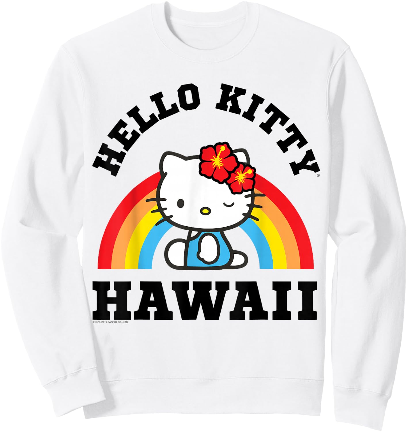 Hello Kitty Hawaii Rainbow Shirt Sweatshirt - Sweatshirt | White