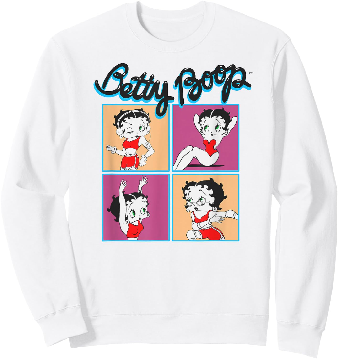 Betty Boop Workout Pose Collage Sweatshirt - Sweatshirt | White