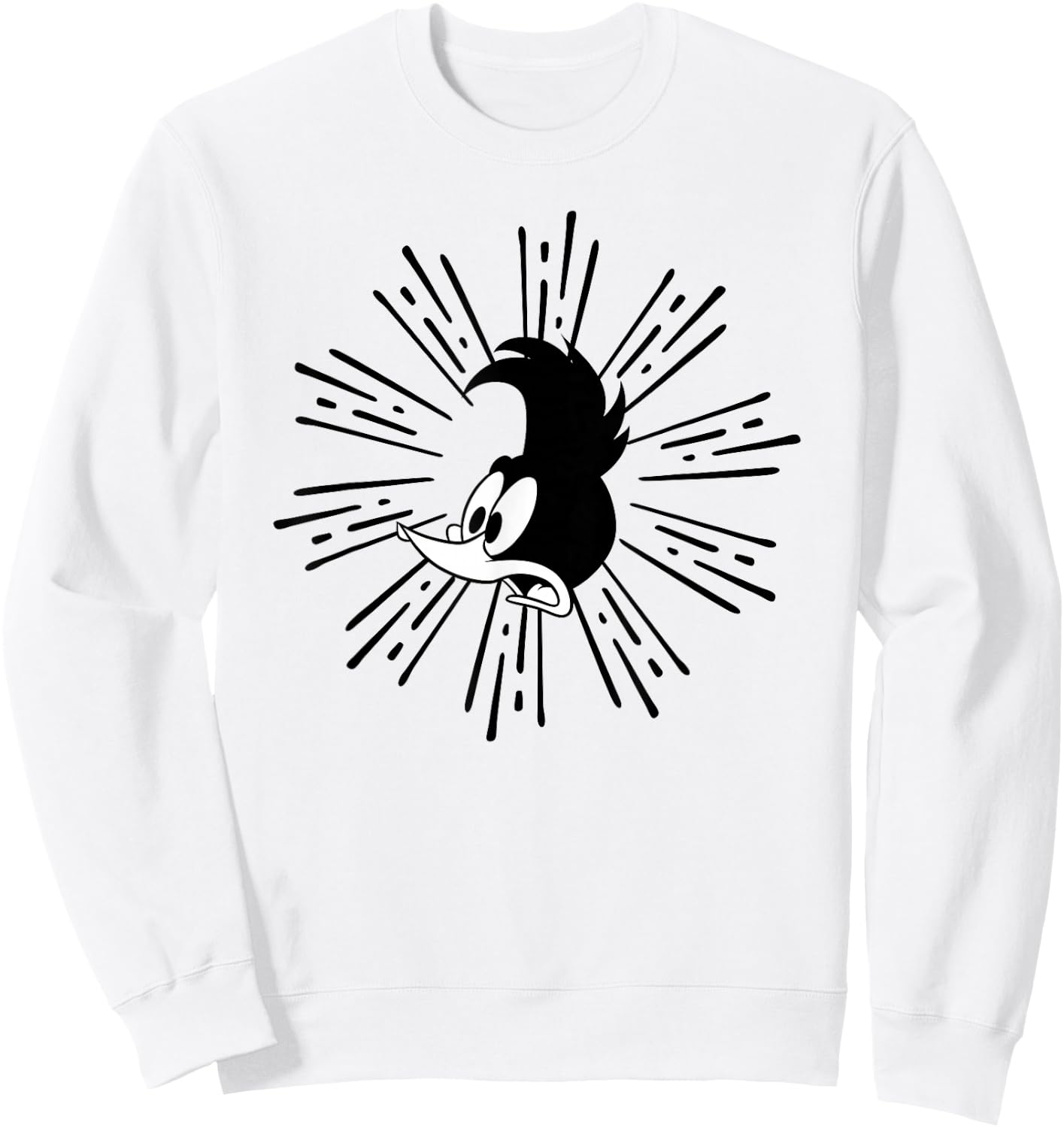 Woody Woodpecker Panic in Black Sweatshirt - Sweatshirt | White