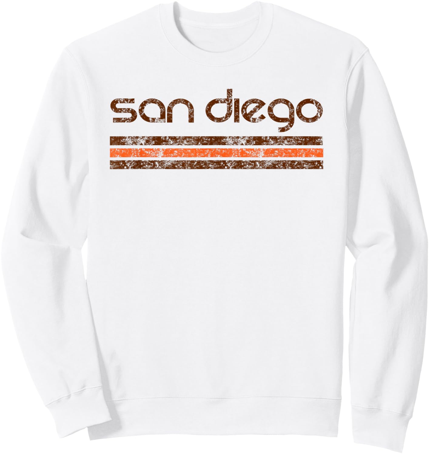 San Diego California Retro Vintage Weathered Sweatshirt - Sweatshirt | White