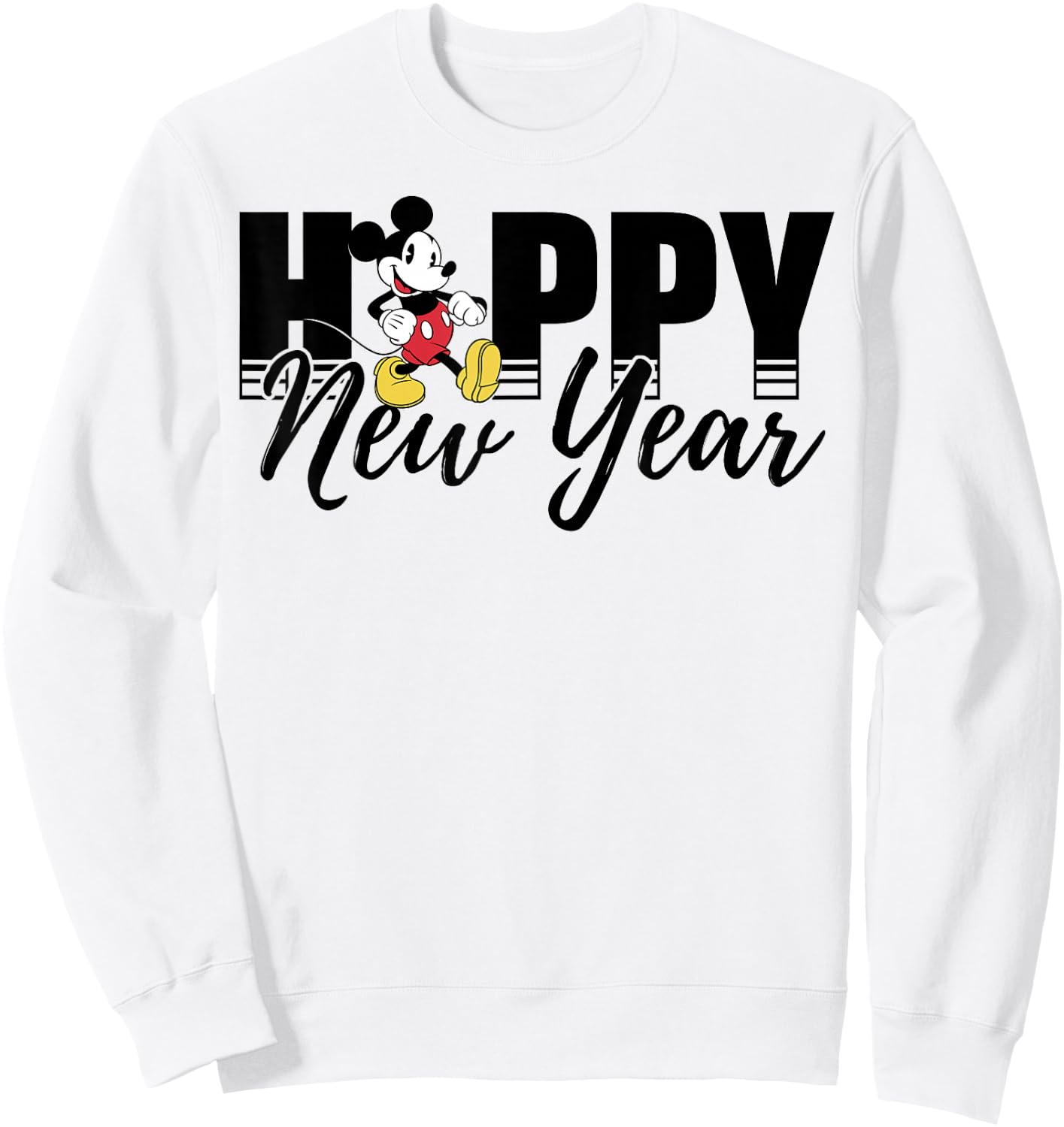 Disney New Year's Mickey Mouse Happy New Year Sweatshirt - Sweatshirt | White