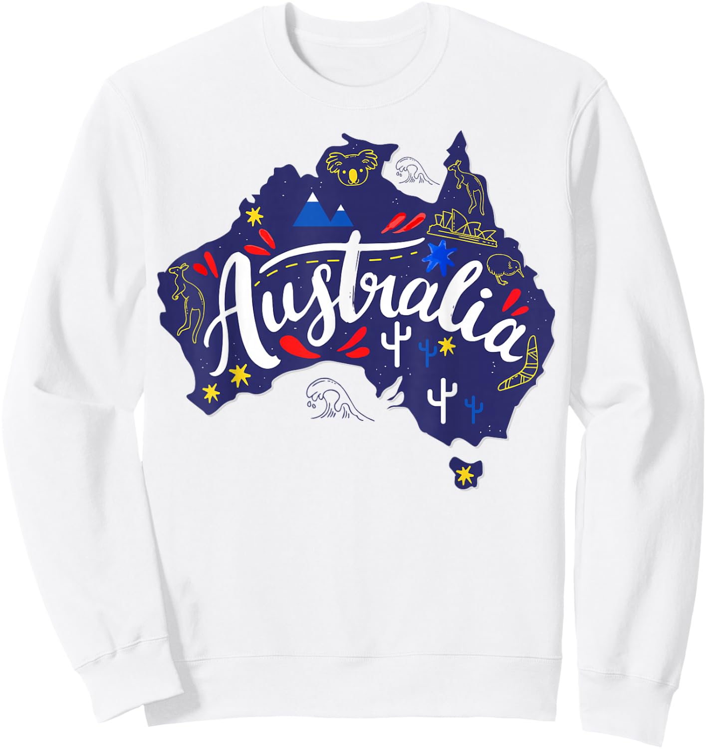 Australia Map Travel Aussie Down Under Australian Home Sweatshirt - Sweatshirt | White