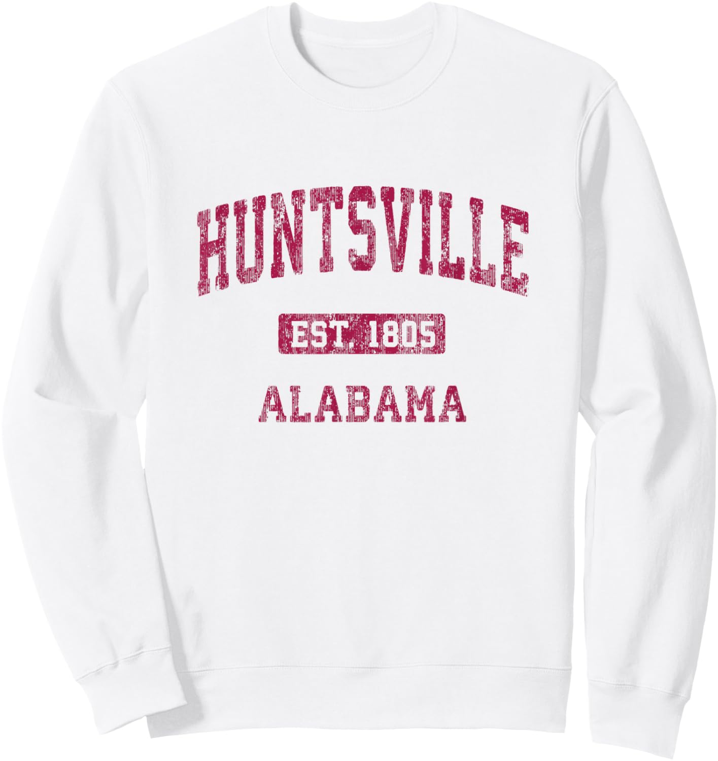 Huntsville Alabama AL Vintage Athletic Sports Design Sweatshirt - Sweatshirt | White