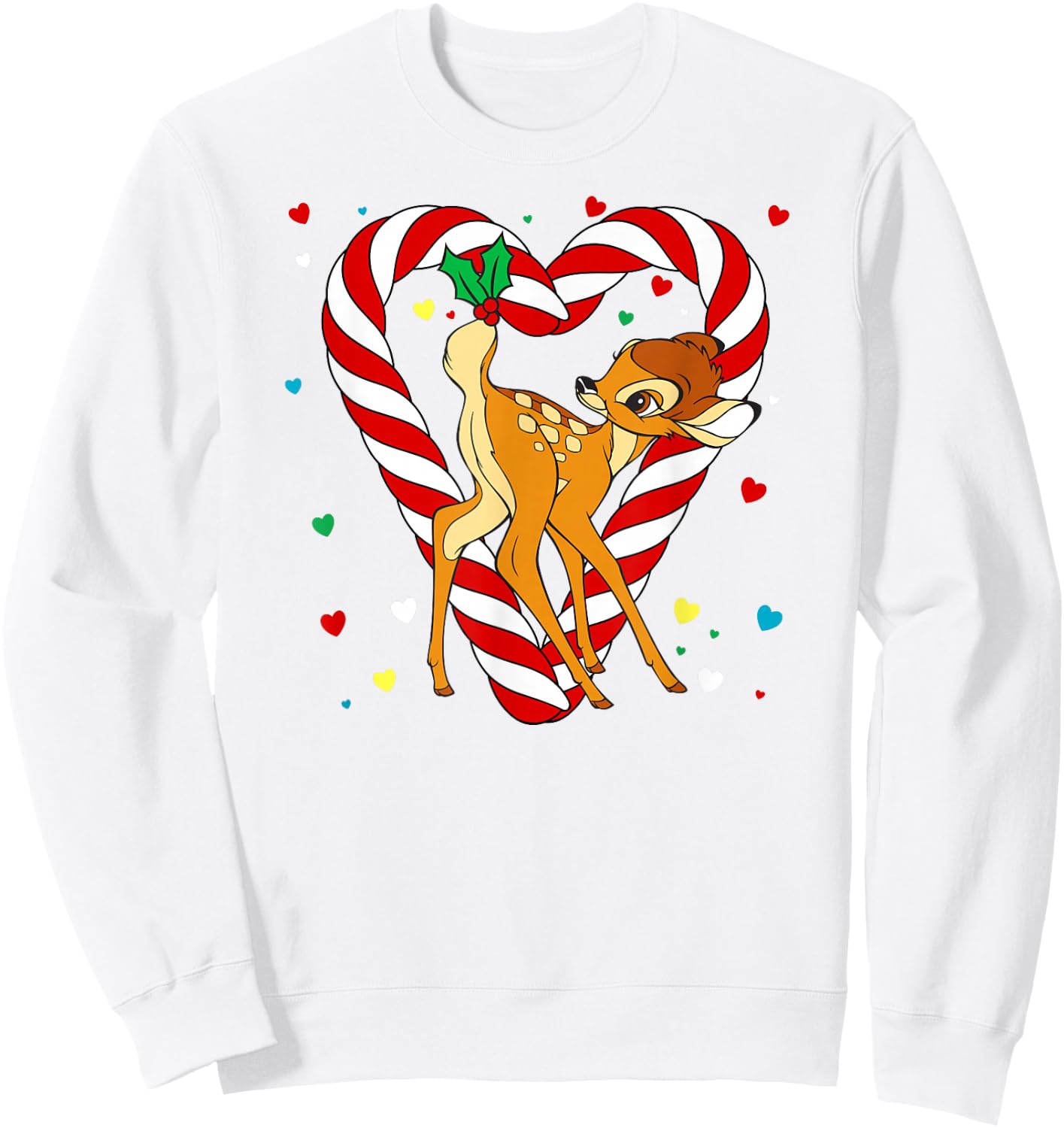 Disney - Bambi Candy Cane Holiday Sweatshirt - Sweatshirt | White
