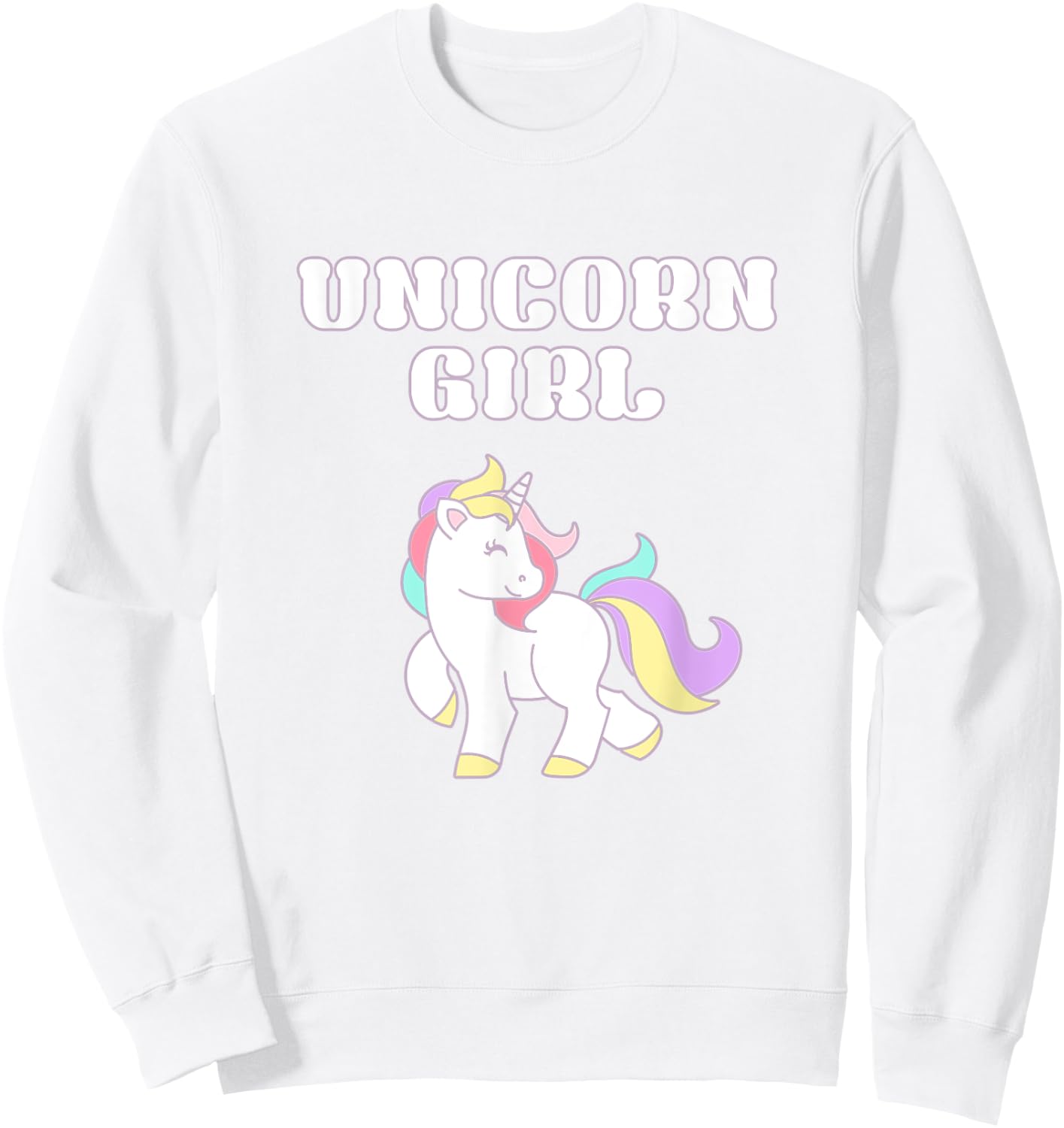 Unicorn T Shirt & Girls - Cute Unicorn Sweatshirt - Sweatshirt | White