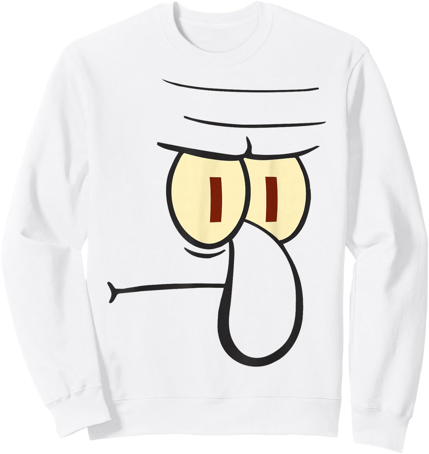 Spongebob Squarepants Squidward Big Face Sweatshirt - Sweatshirt | White