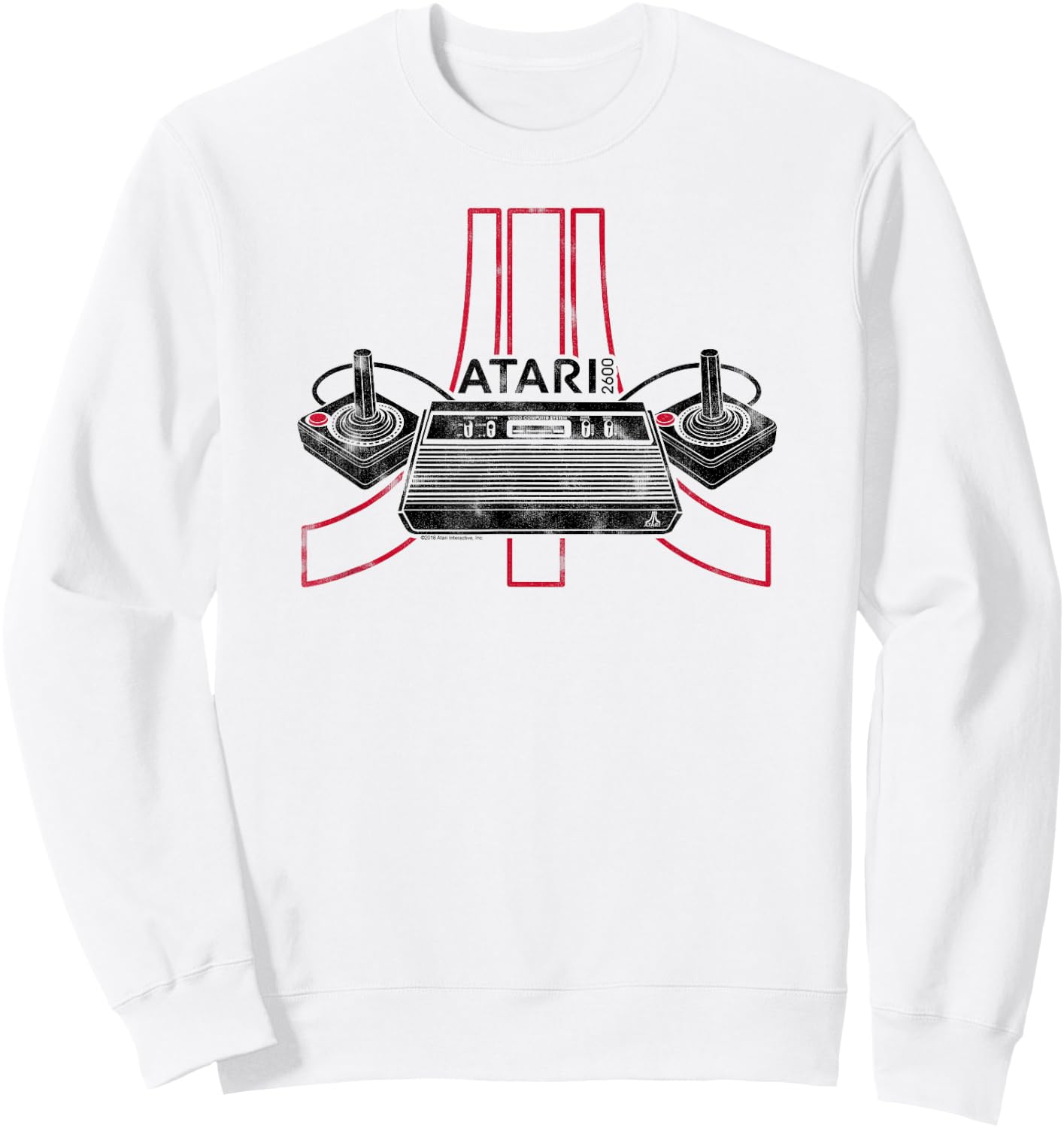 ATARI 2600 Gaming Console & Joysticks Logo Sweatshirt - Sweatshirt | White