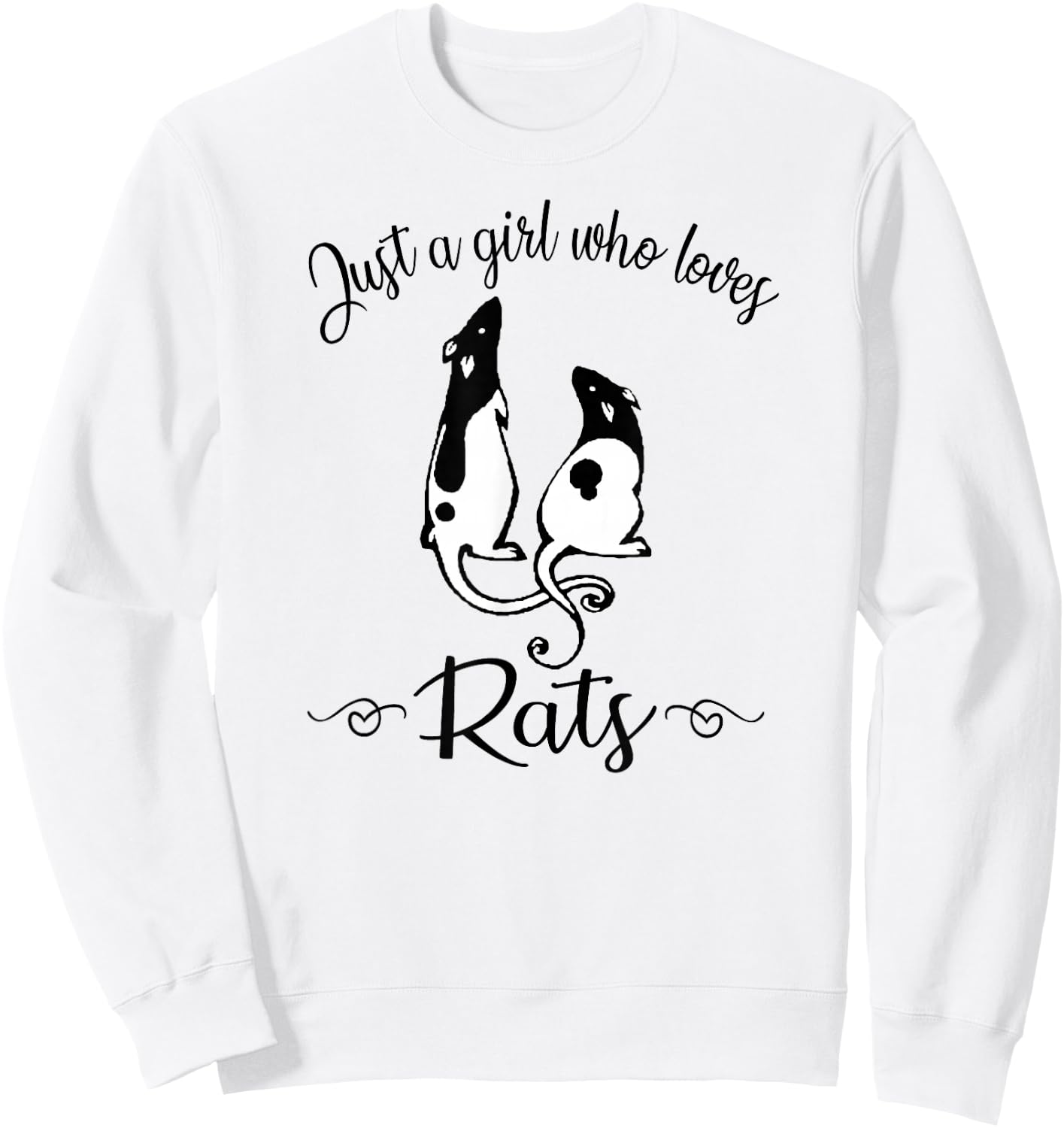 Cute Funny Girl Who Loves Pet Rat Lover Sweatshirt - Sweatshirt | White