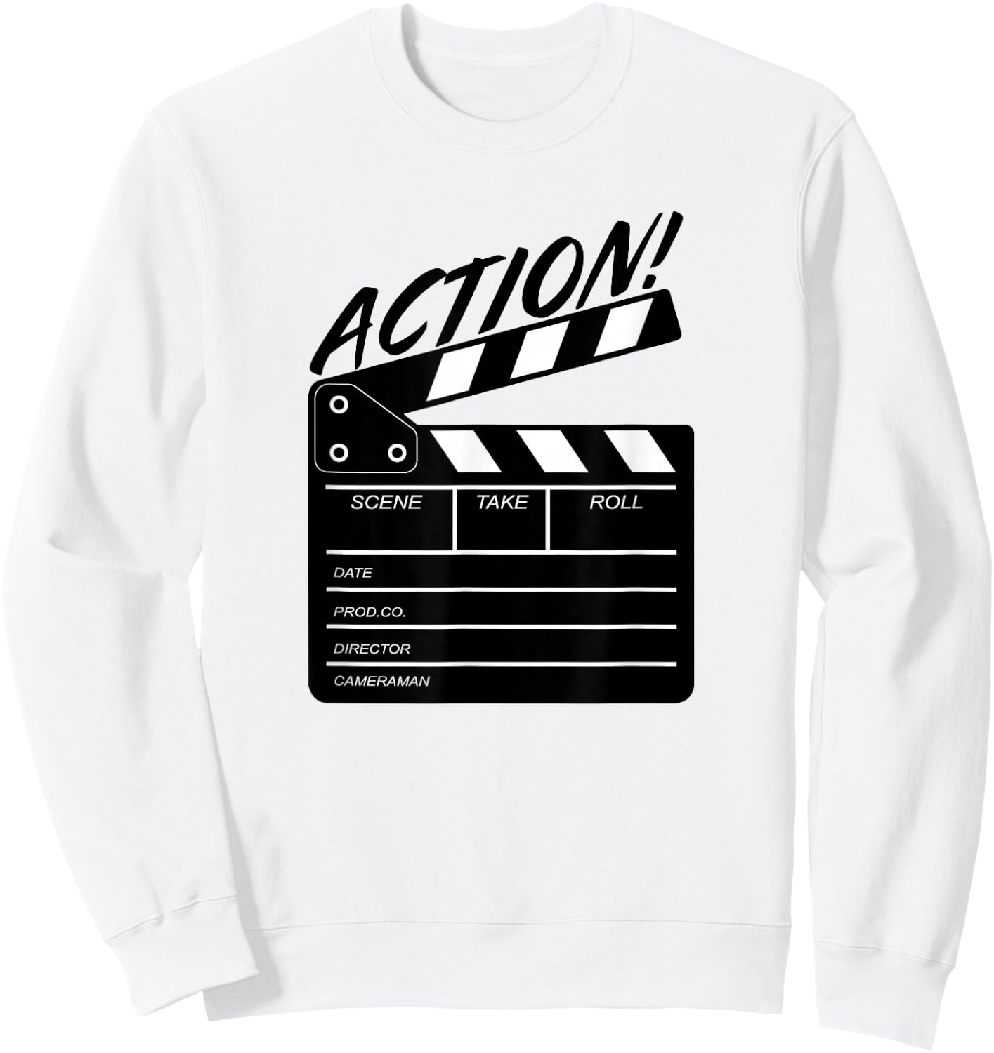 Funny Director Clapboard Filmmaker Gift Sweatshirt - Sweatshirt | White