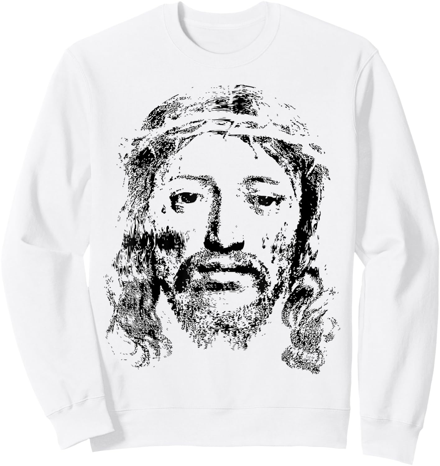 Jesus Christ Face Christian Church Group Sweatshirt - Sweatshirt | White