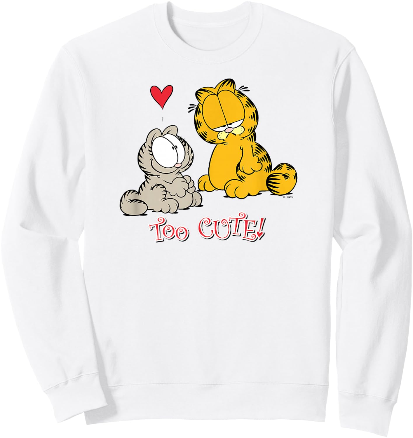 Garfield Too Cute - Women's Classic Fit Pink Cartoon - Small Sweatshirt - Sweatshirt | White