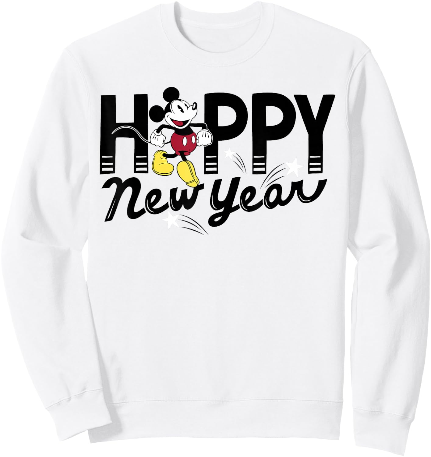 Disney Mickey Mouse Happy New Year Sweatshirt - Sweatshirt | White