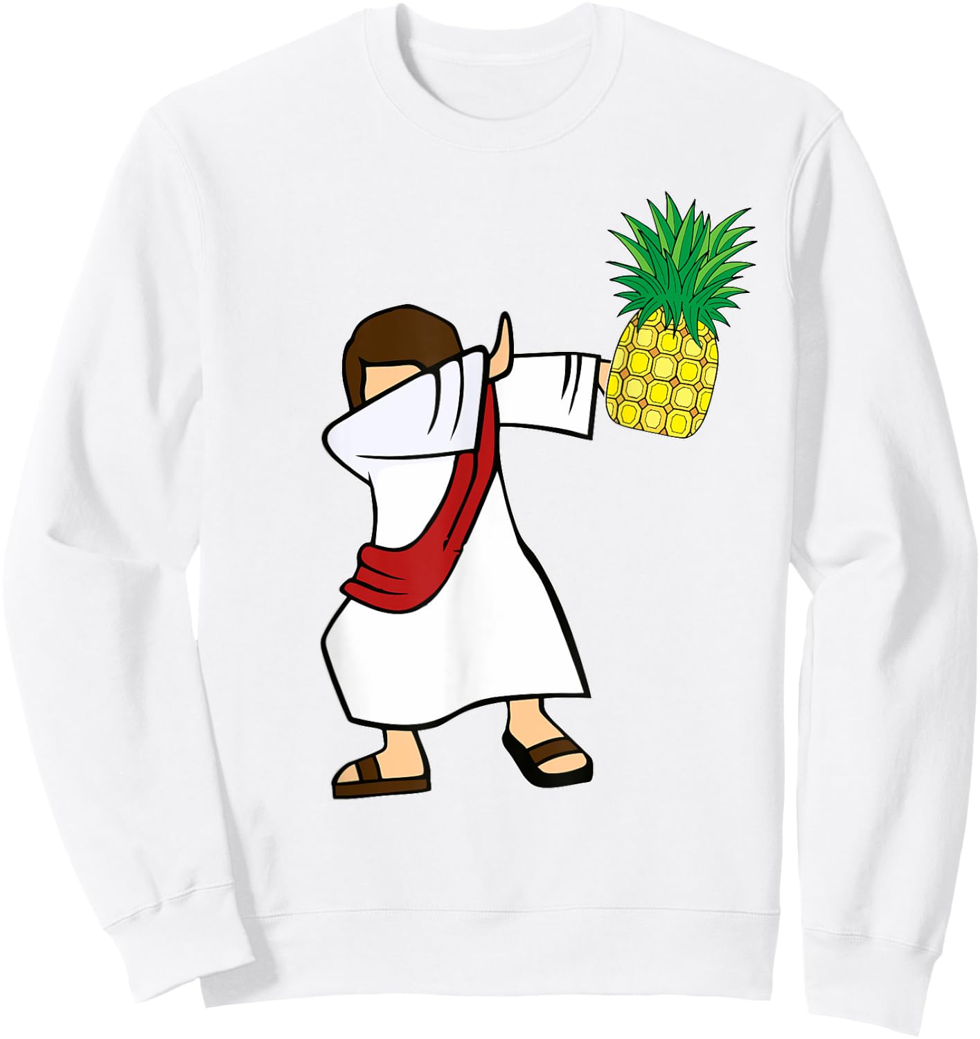 Dabbing Jesus Pineapple Aloha Beaches Hawaiian Dance Sweatshirt - Sweatshirt | White