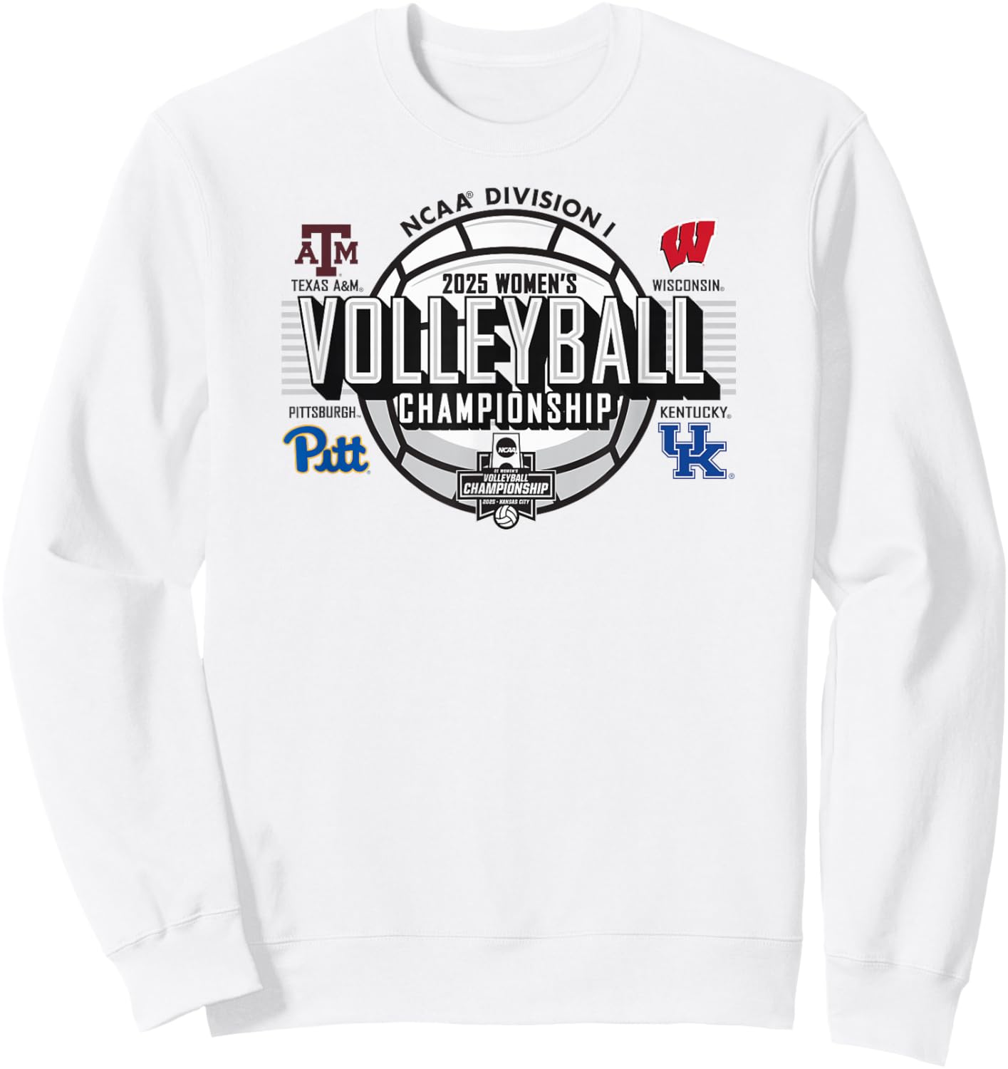 NCAA Women's Volleyball Championship 2025 Four Team Gray Sweatshirt - Sweatshirt | White