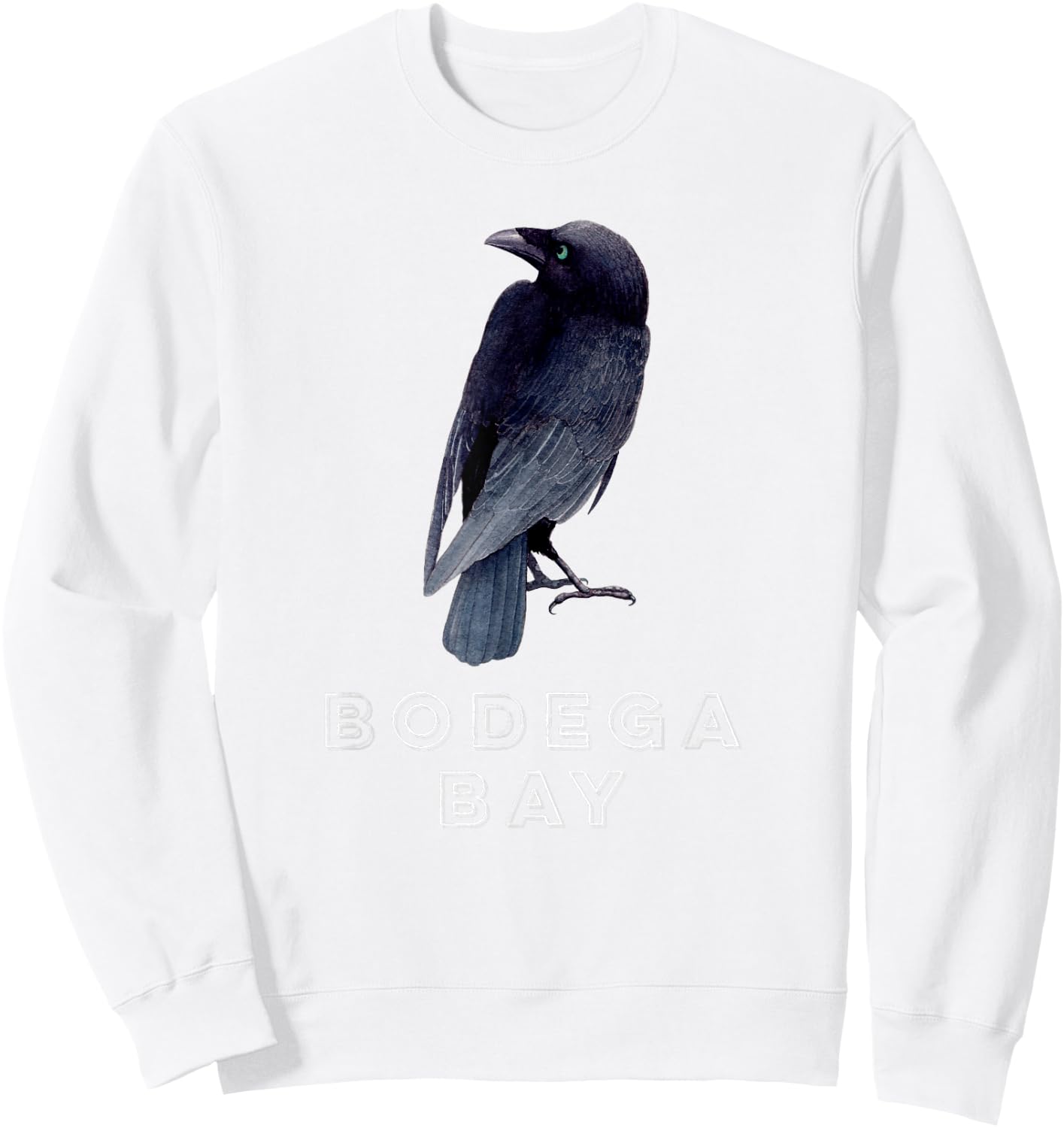 Bodega Bay Northern California Coast Crow Raven Lovers Sweatshirt - Sweatshirt | White