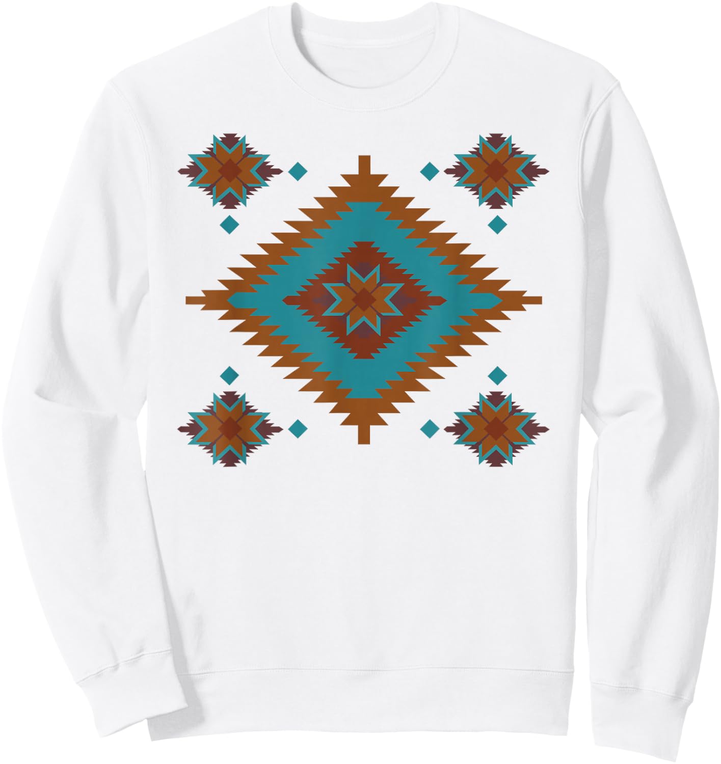 Southwestern Santa Fe Tribal Indian Sweatshirt - Sweatshirt | White