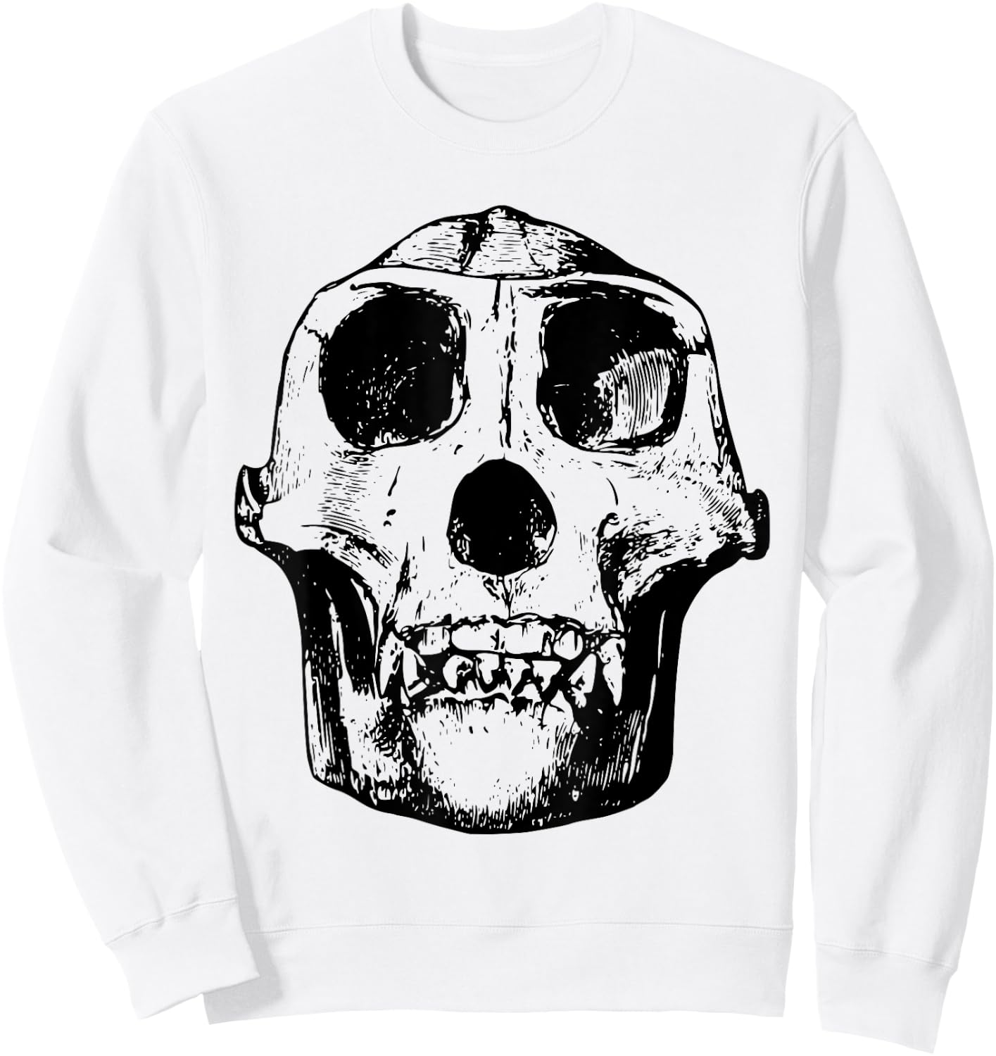 Neanderthal Skull Anthropologist Sweatshirt - Sweatshirt | White