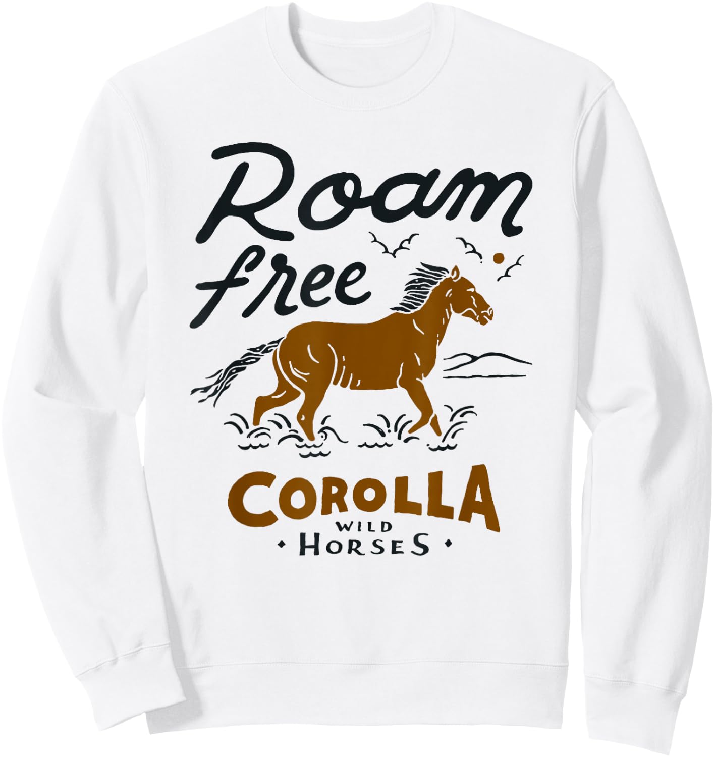 Corolla Wild Horse T Shirt Outer Banks Souvenirs OBX NC Sweatshirt - Sweatshirt | White