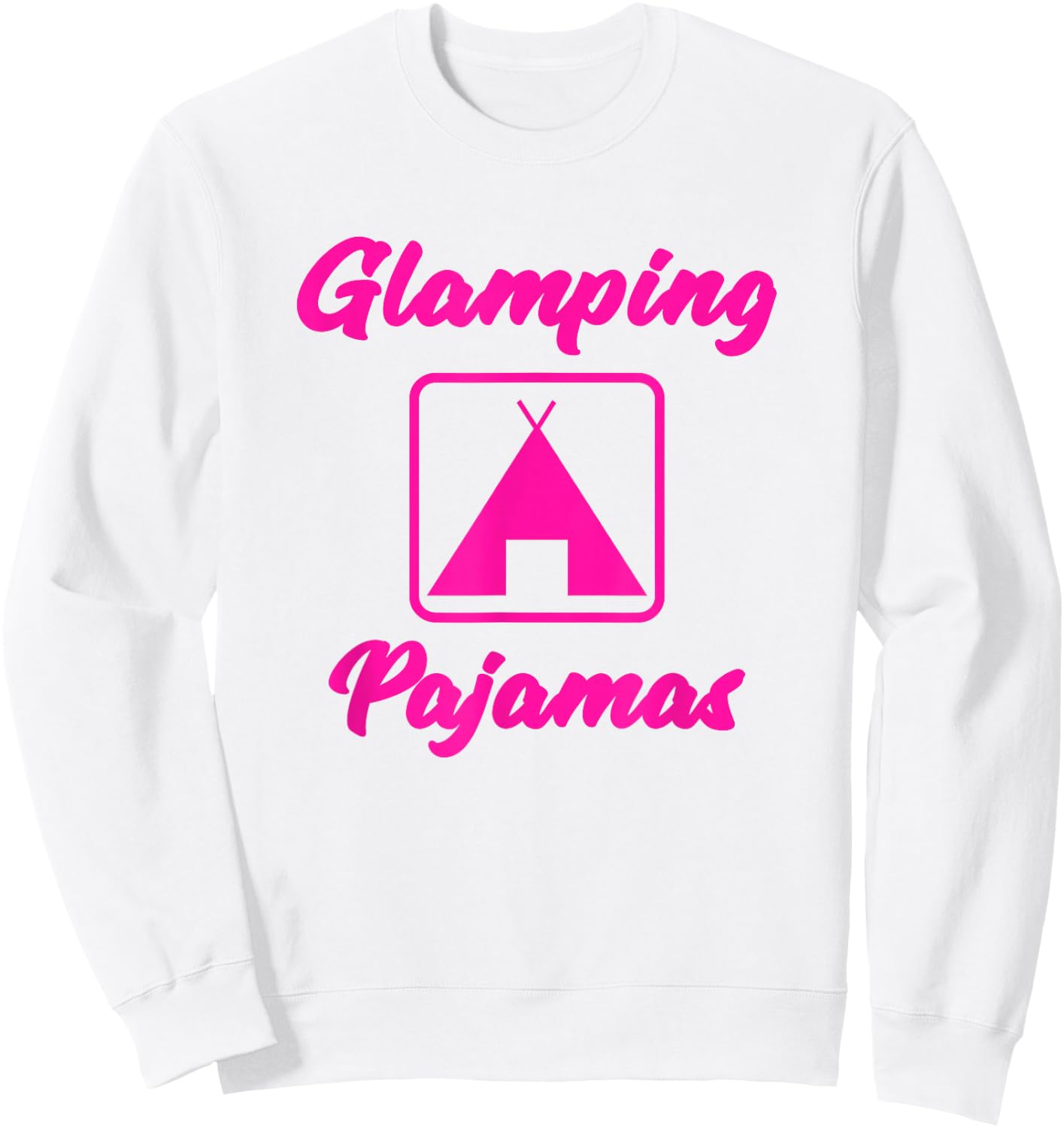 Women Camping Pajamas Shirt Happy Camper Pajamas T Shirt Sweatshirt - Sweatshirt | White
