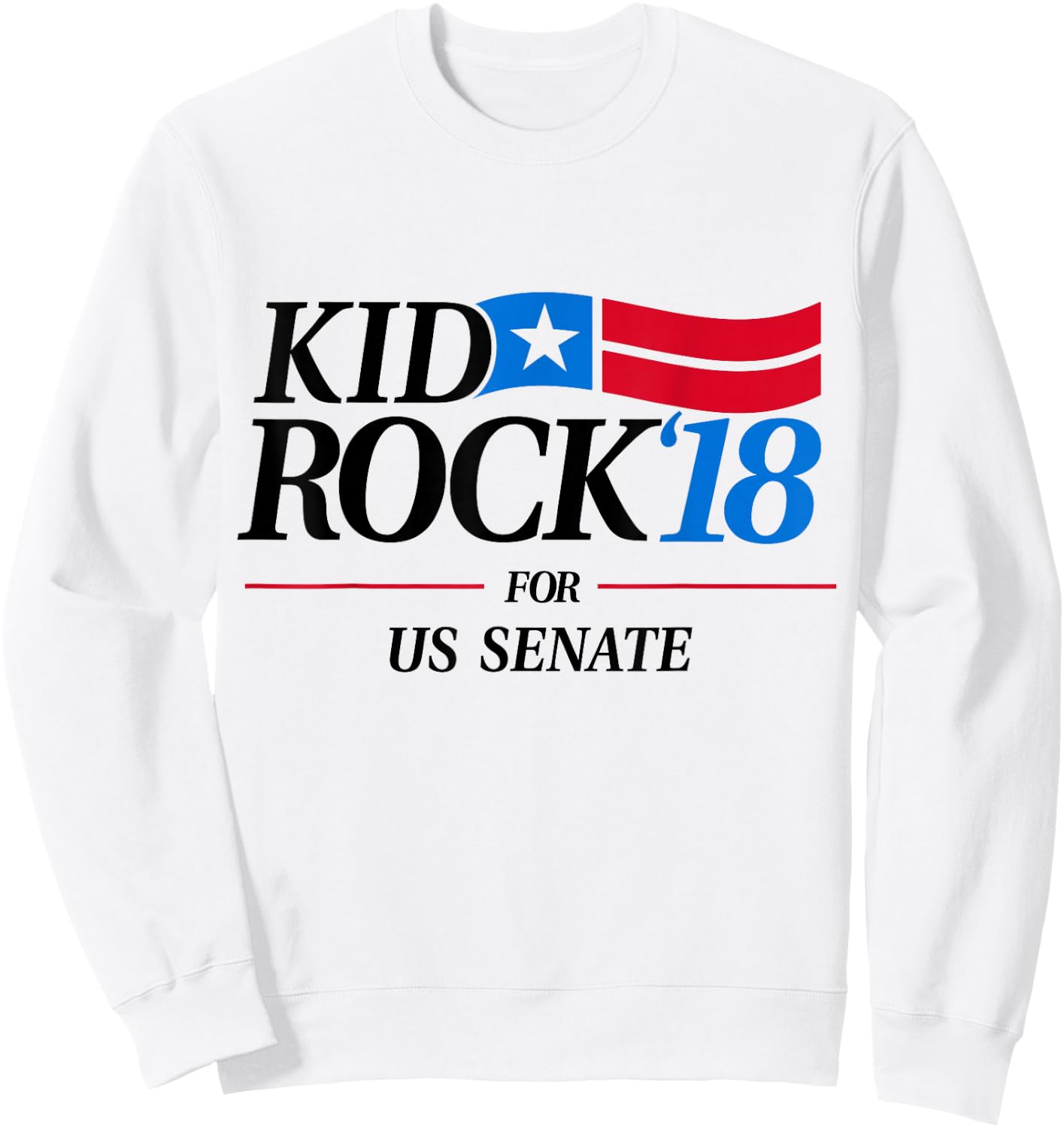Kid for US Senate 2018 Men's In Rock We Trust Sweatshirt - Sweatshirt | White
