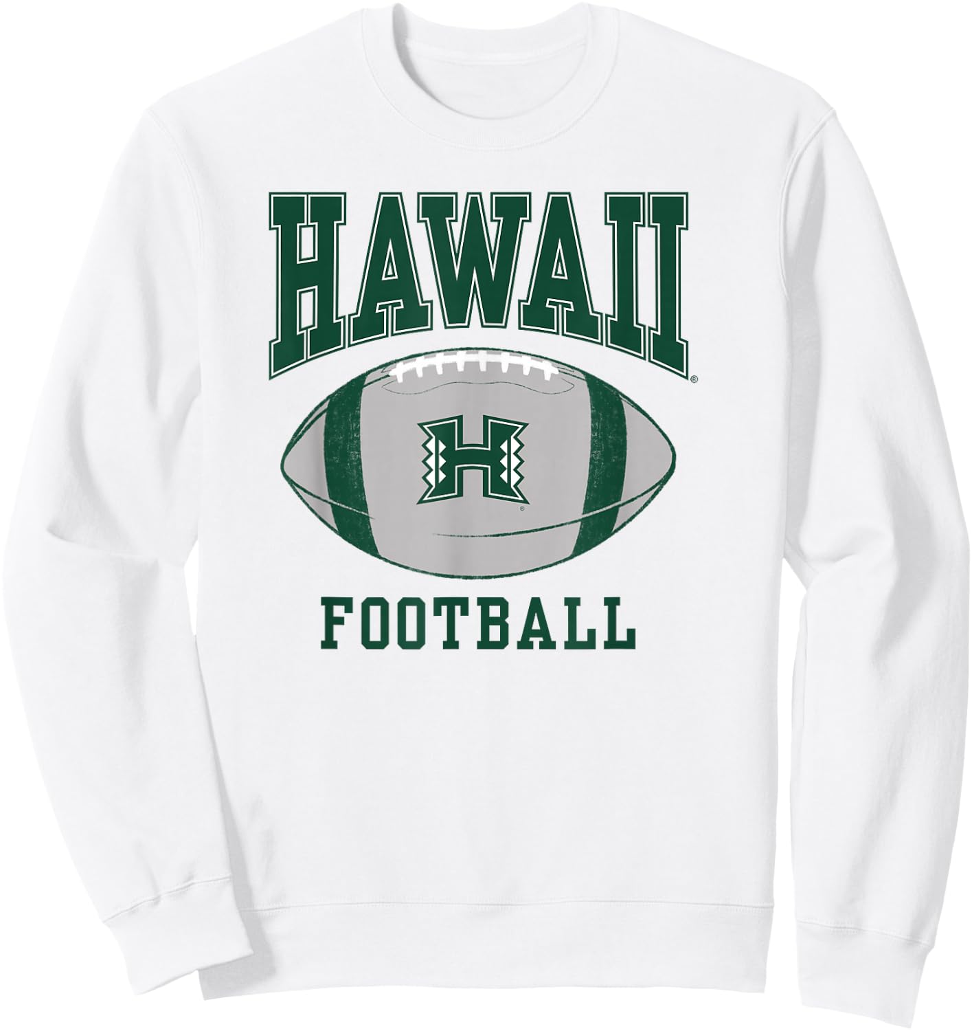 University of Hawaii Rainbow Warriors Football Ball Sweatshirt - Sweatshirt | White