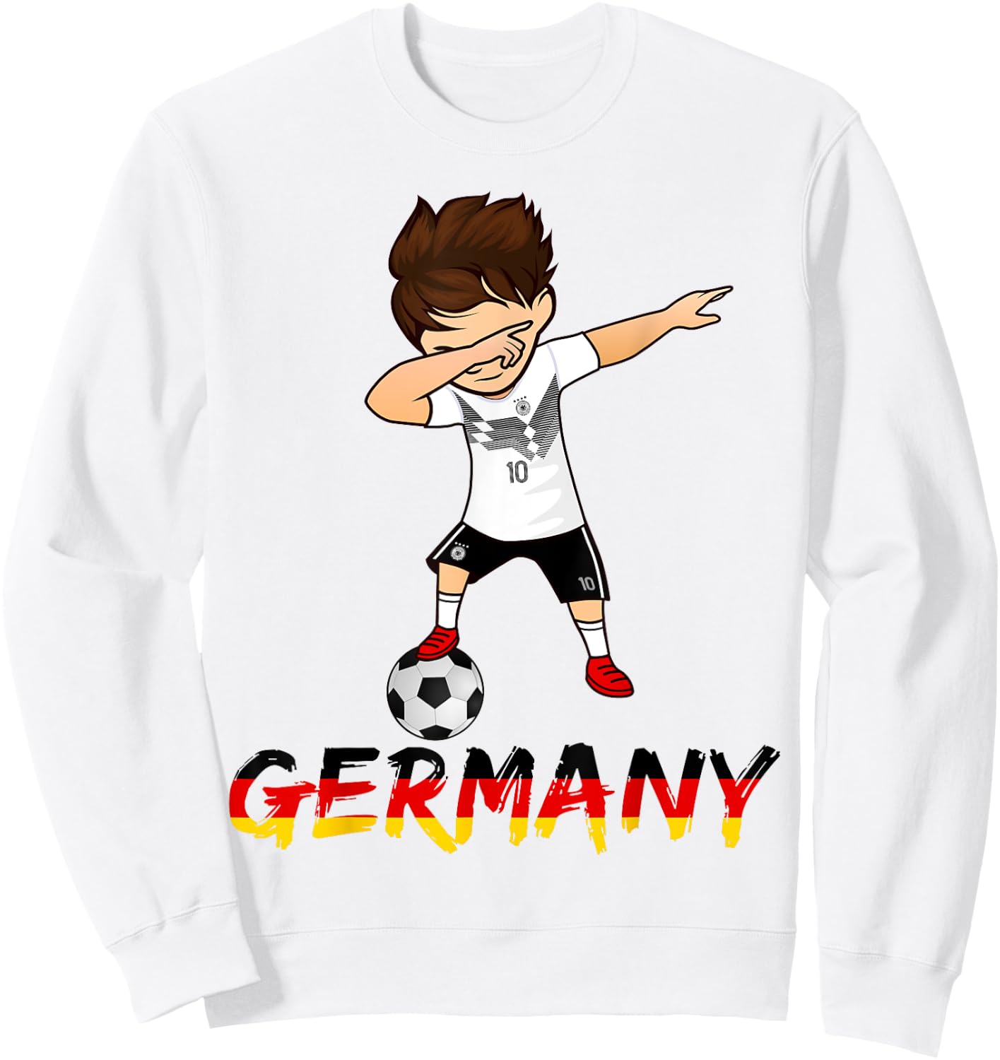 Dabbing Germany Soccer Boys German Football Kit Sweatshirt - Sweatshirt | White