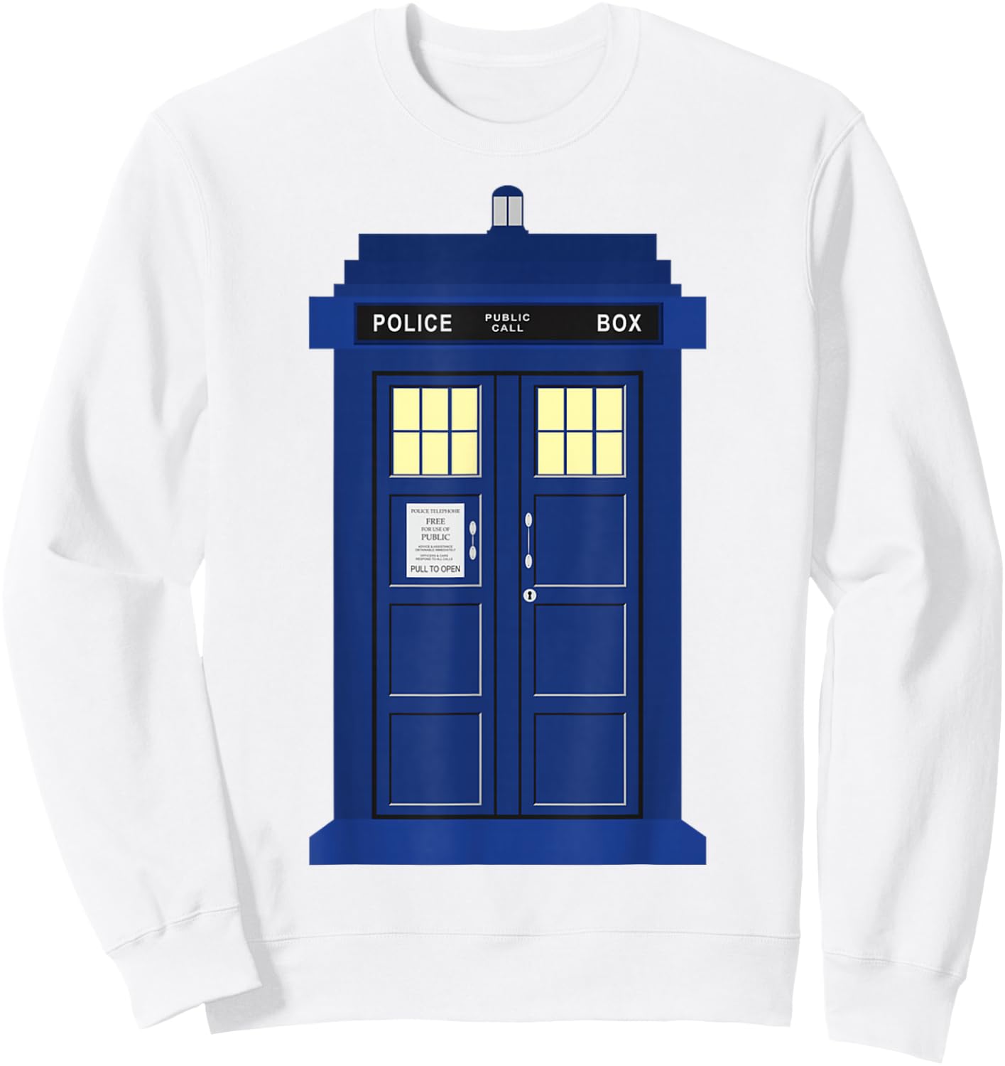 British Police Call Box Sweatshirt - Sweatshirt | White