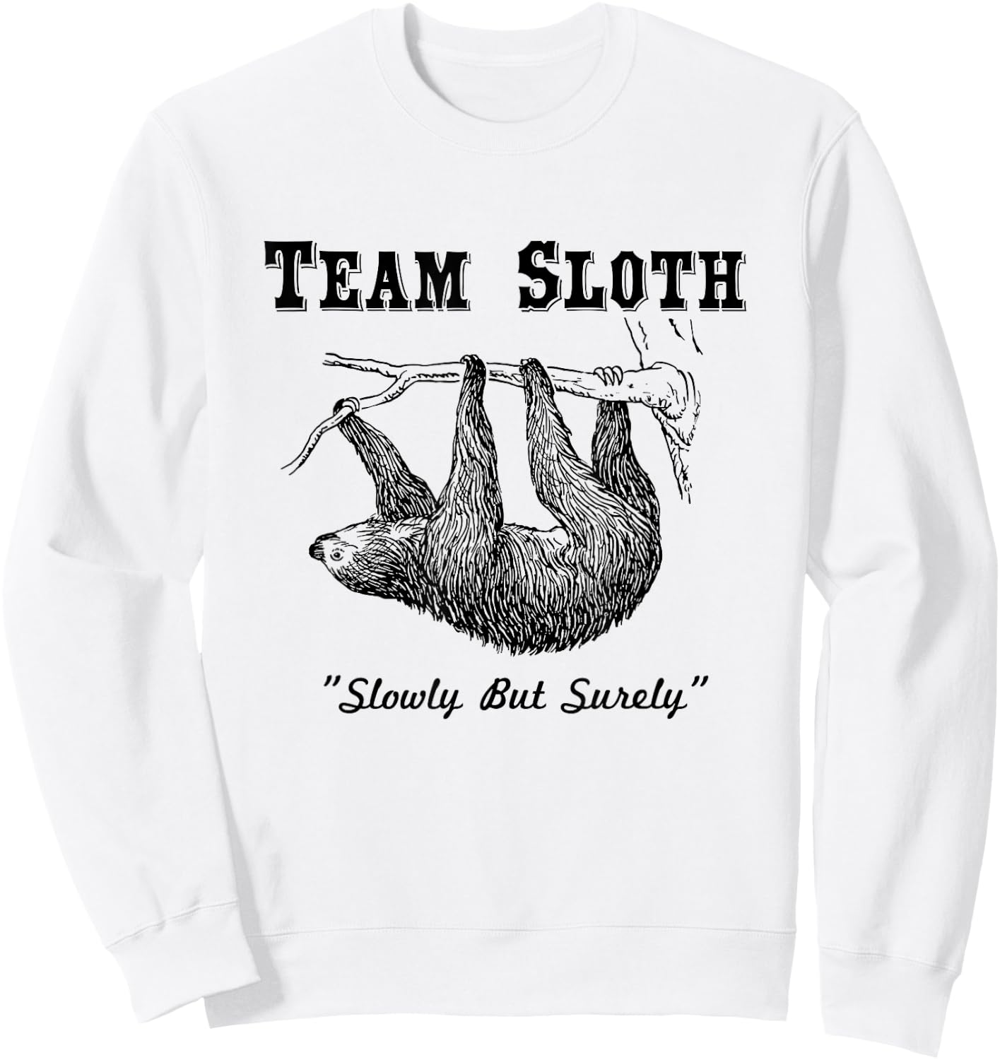 Running Funny Team Sloth Marathon Sweatshirt - Sweatshirt | White