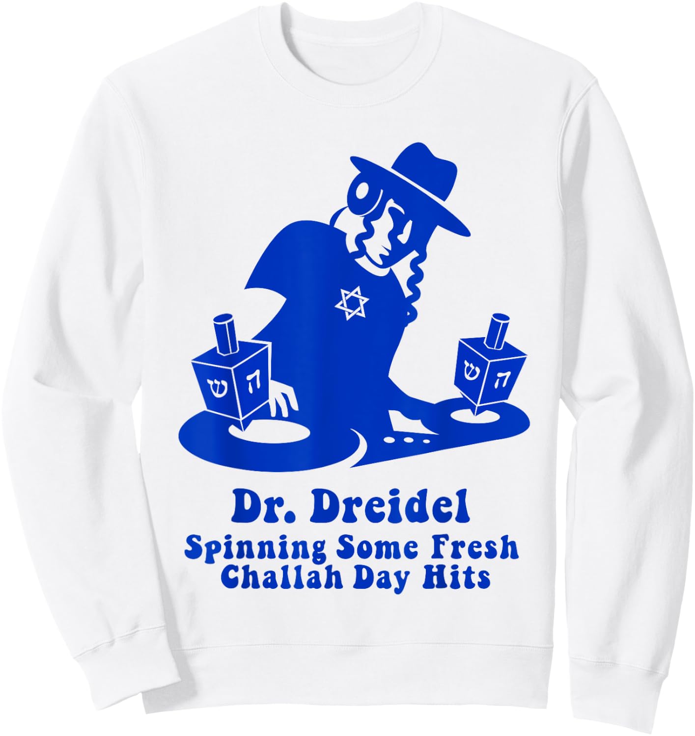 Funny Hanukkah Teen Gift Chanukah DJ Dr. Dreidel Party Sweatshirt - Sweatshirt | White