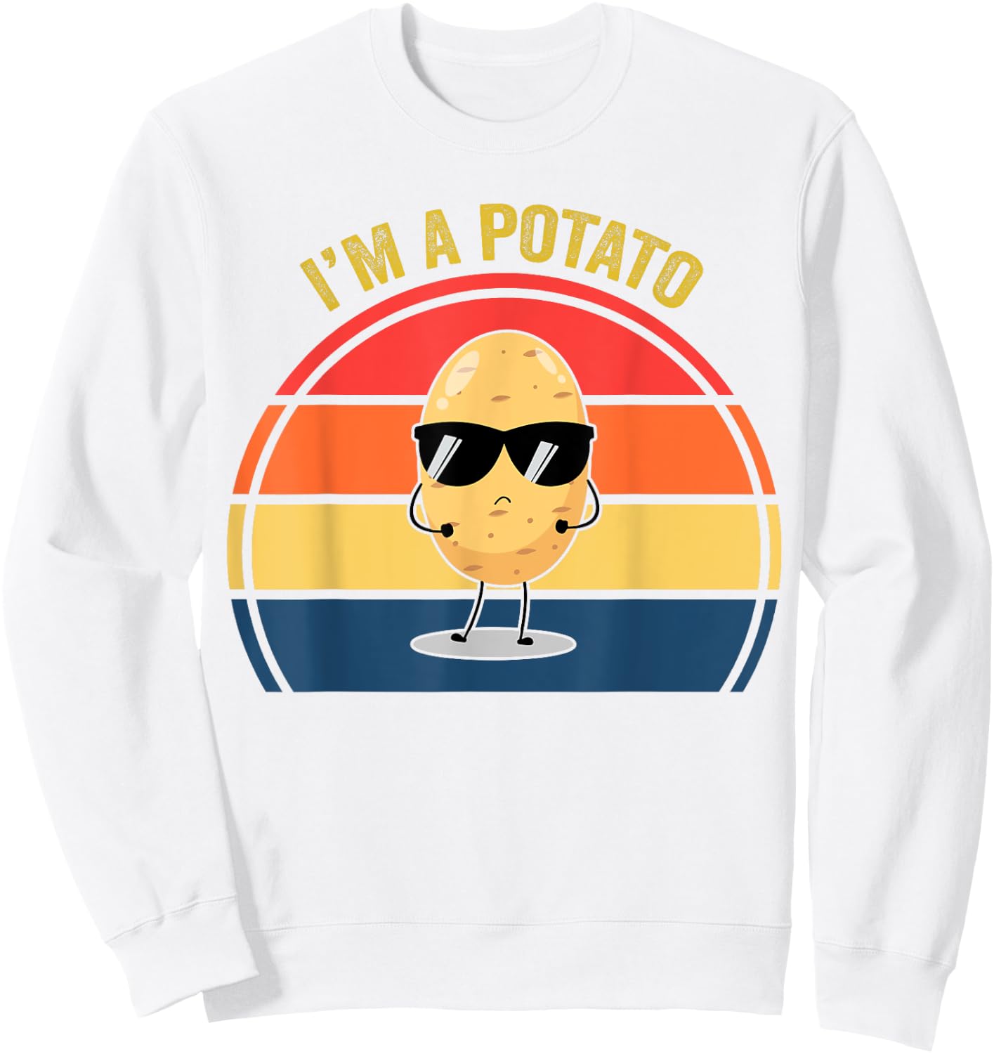 Men I'm A Potato Cute Graphic Toddler Boy Girl Kids Women Sweatshirt - Sweatshirt | White