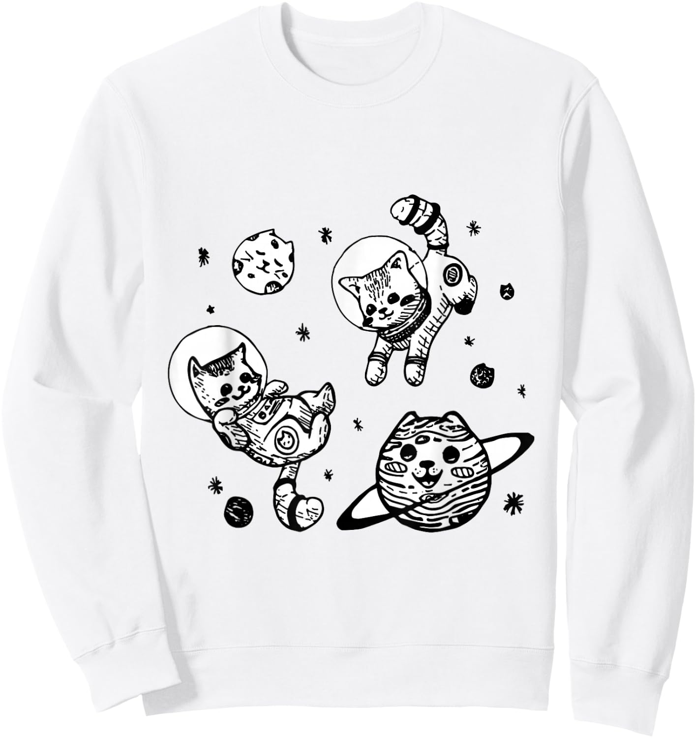 Kitty Cats Flying in Space - Kittens Sweatshirt - Sweatshirt | White