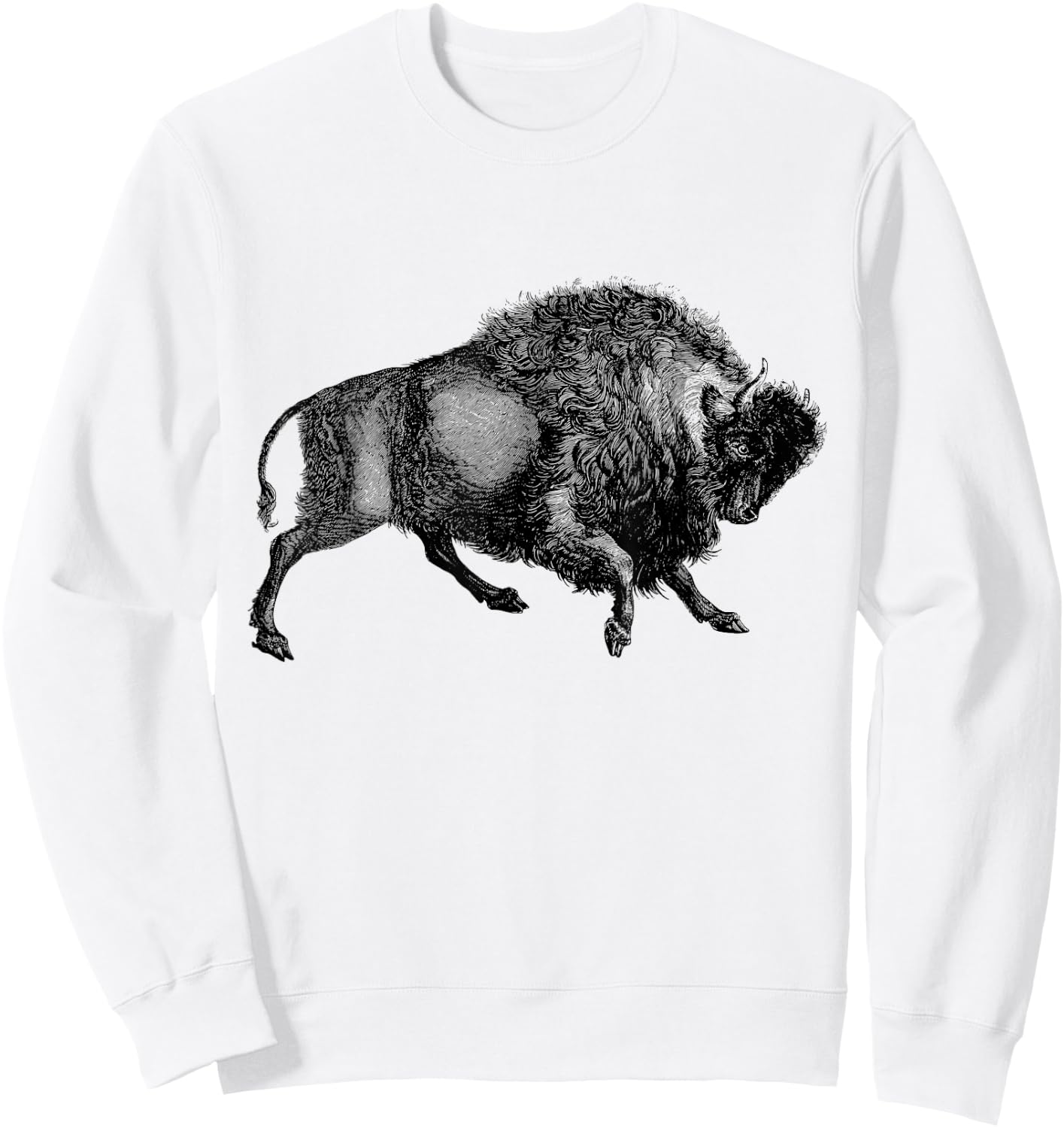 Buffalo T Shirt American Bison Classic Vintage Sweatshirt - Sweatshirt | White