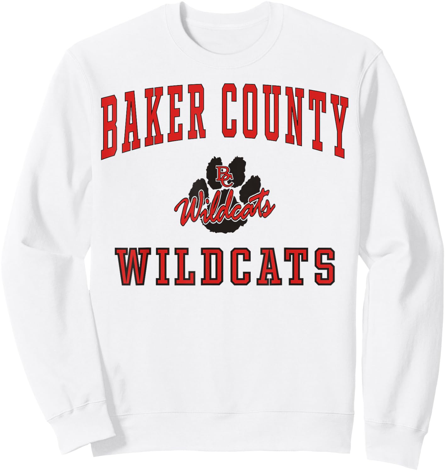Baker County High School Wildcats C1 Sweatshirt - Sweatshirt | White